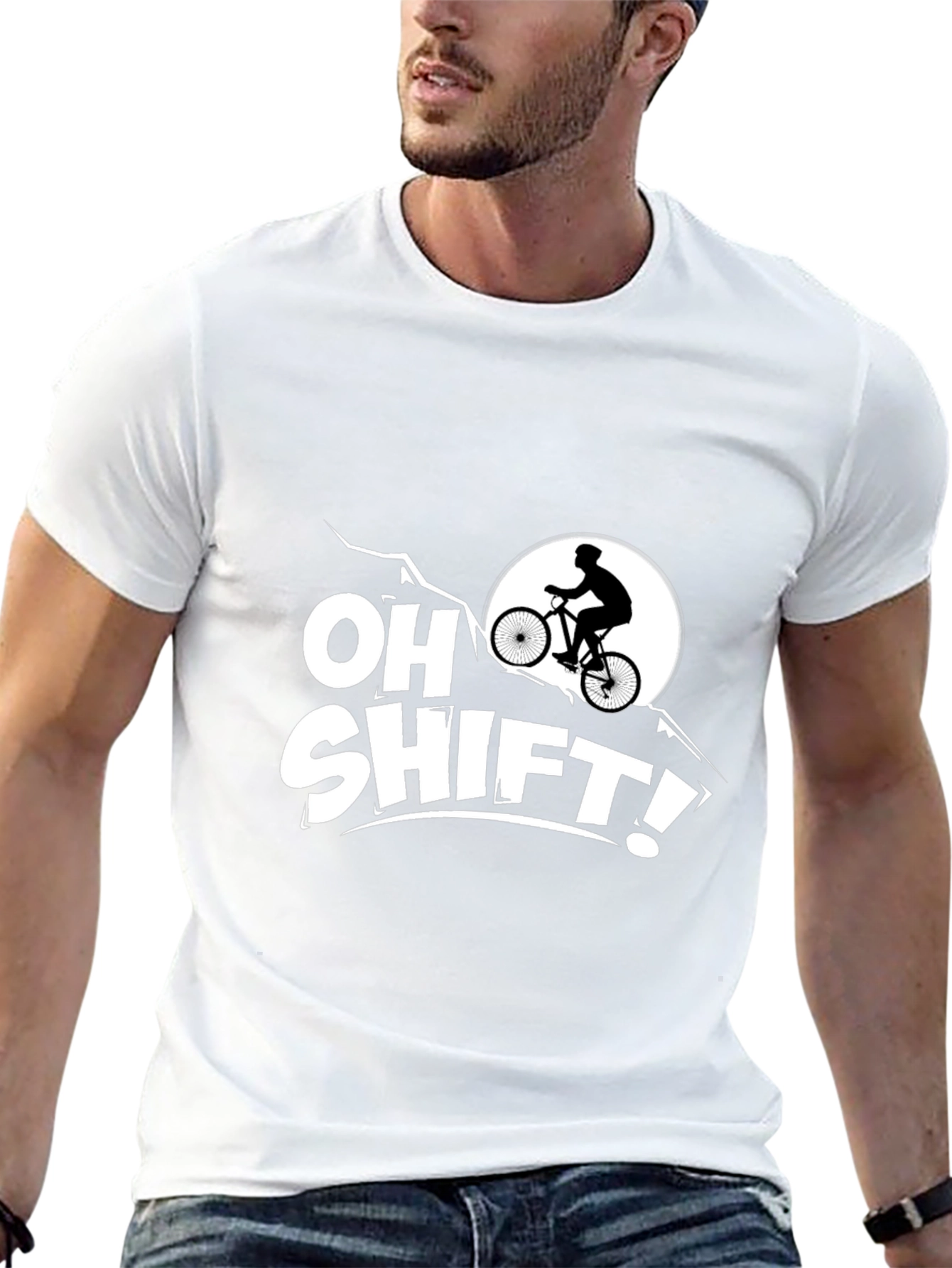 Oh Shift! Mountain Biker Graphic T-Shirt