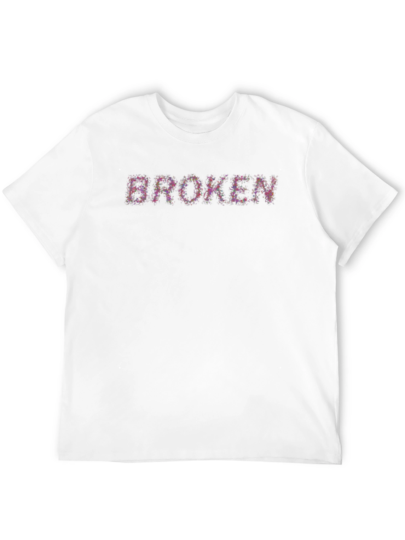 Broken Floral Print Crew Neck T-Shirt