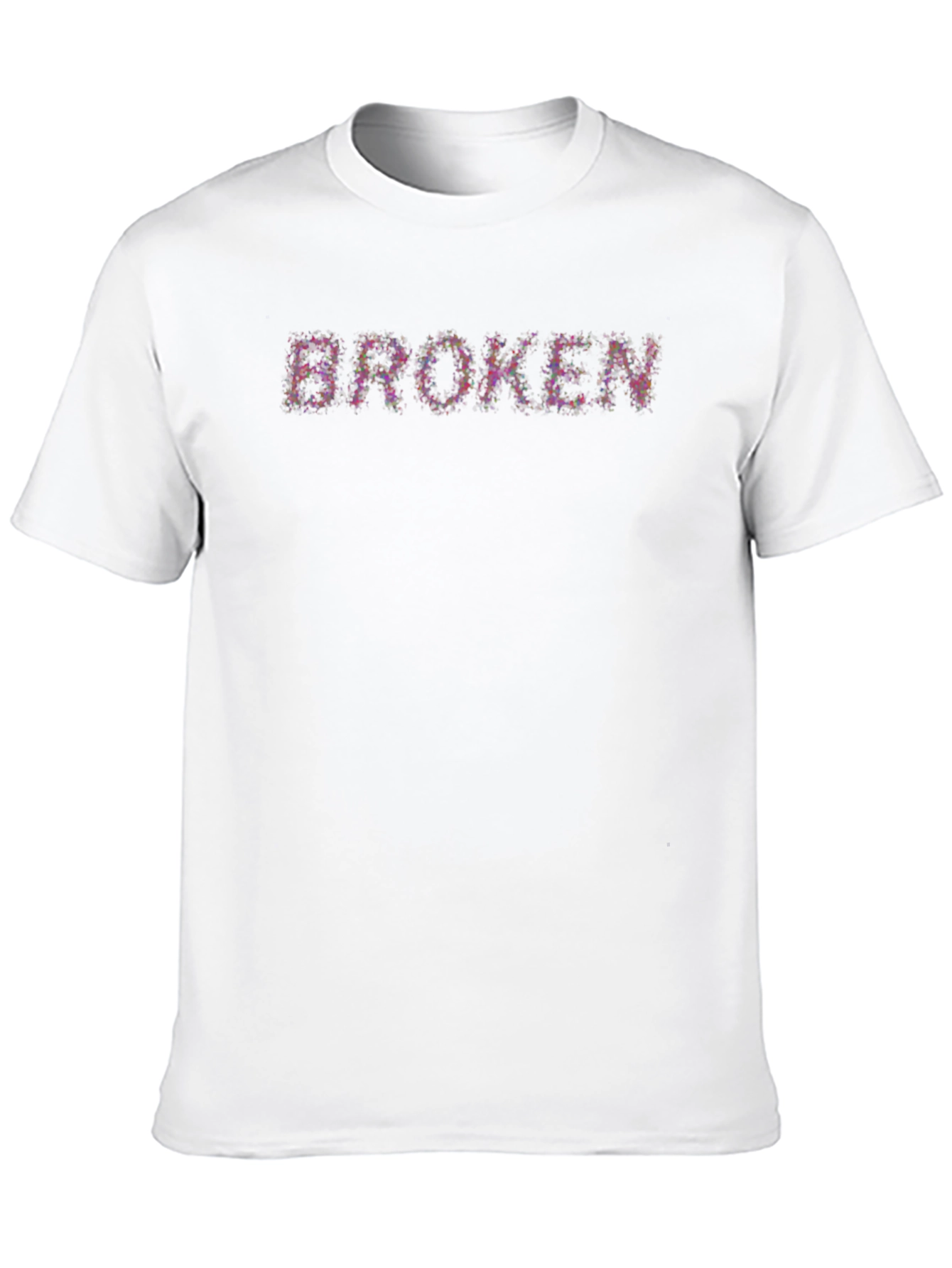 Broken Floral Print Crew Neck T-Shirt