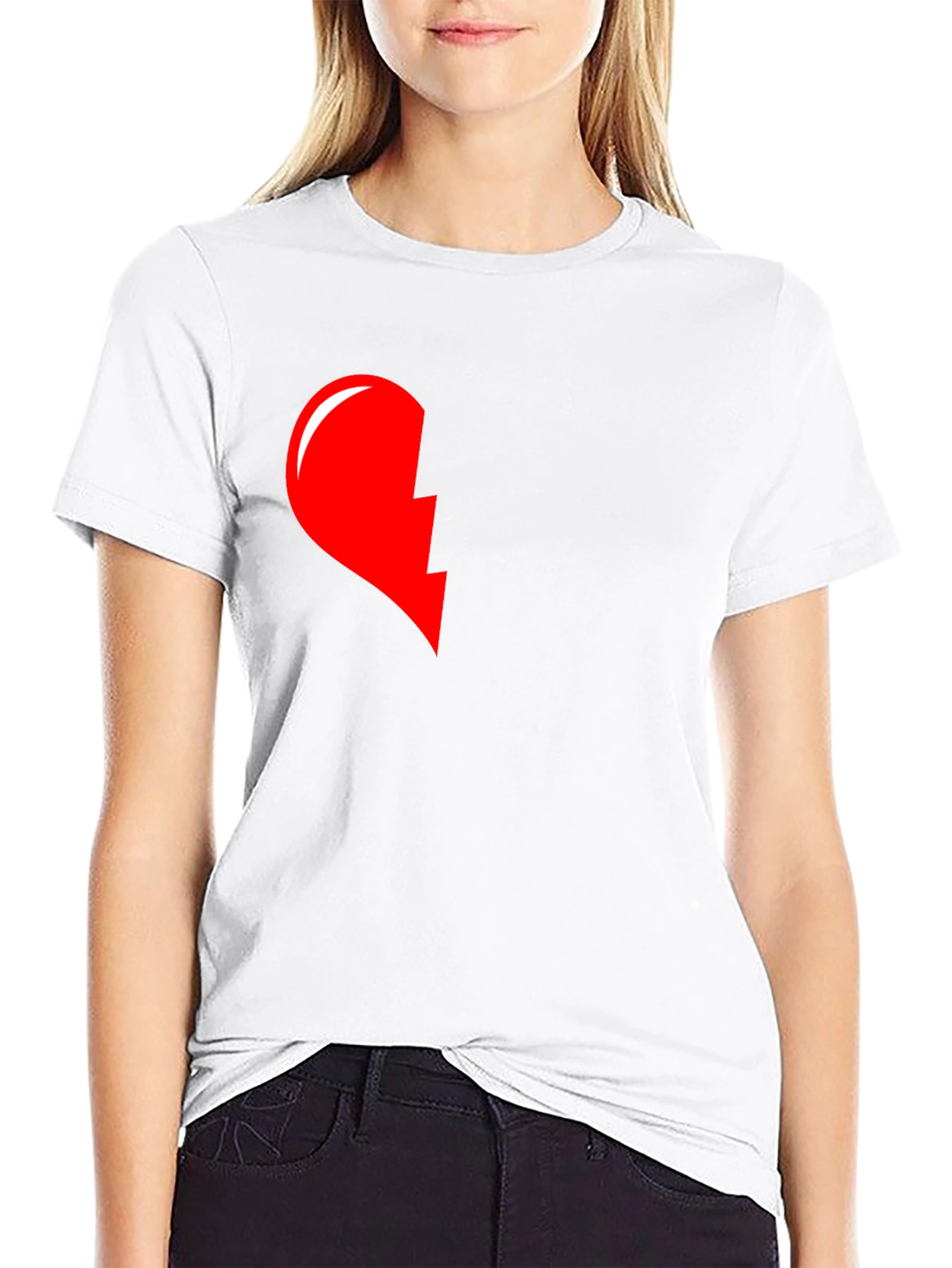Broken Heart T-Shirt - Left Side Graphic Tee