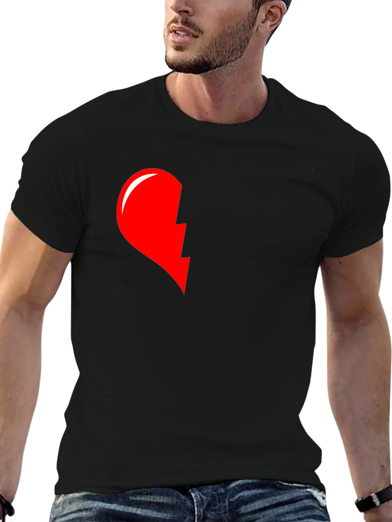 Broken Heart T-Shirt - Left Side Graphic Tee
