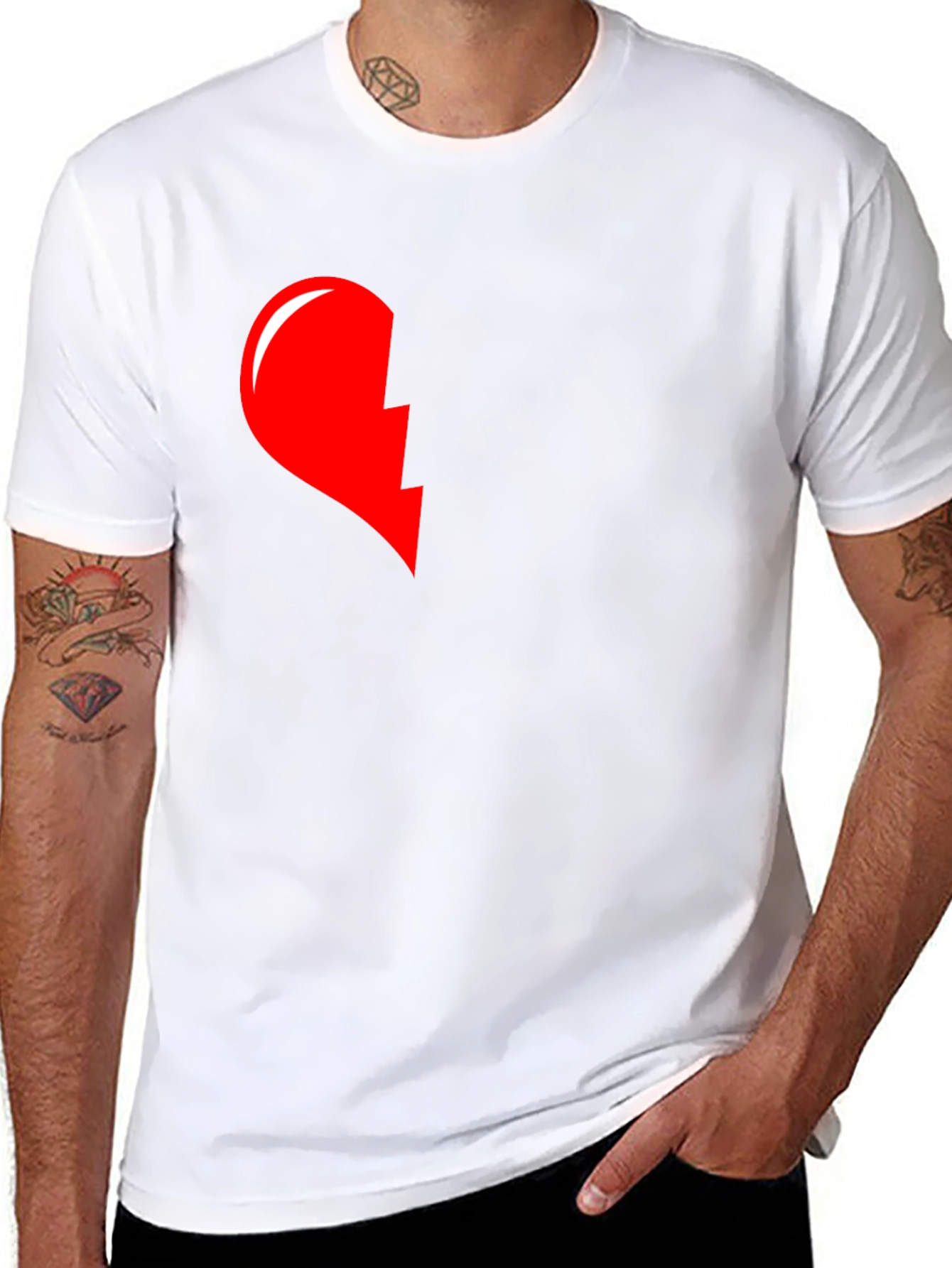 Broken Heart T-Shirt - Left Side Graphic Tee