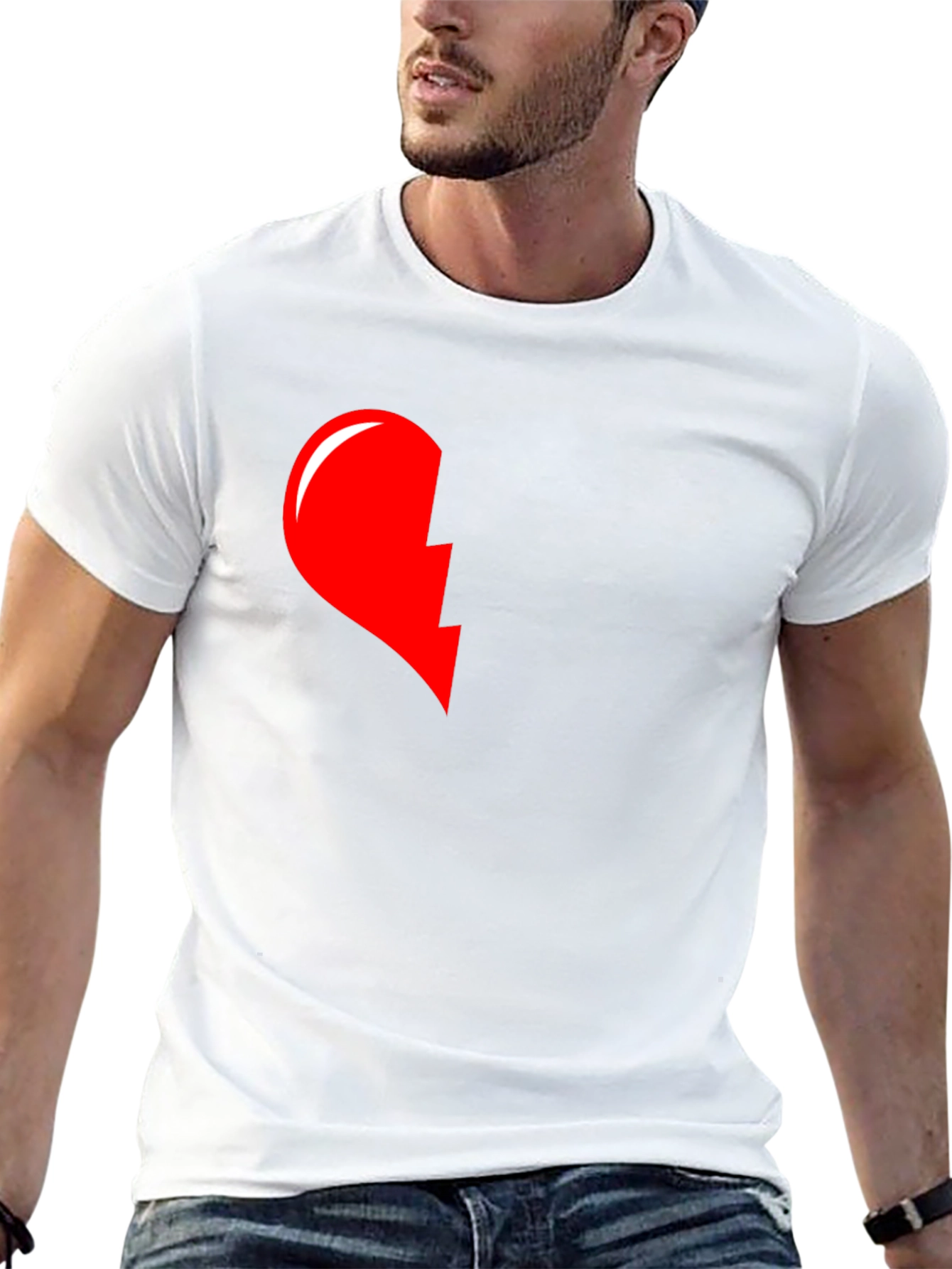 Broken Heart T-Shirt - Left Side Graphic Tee