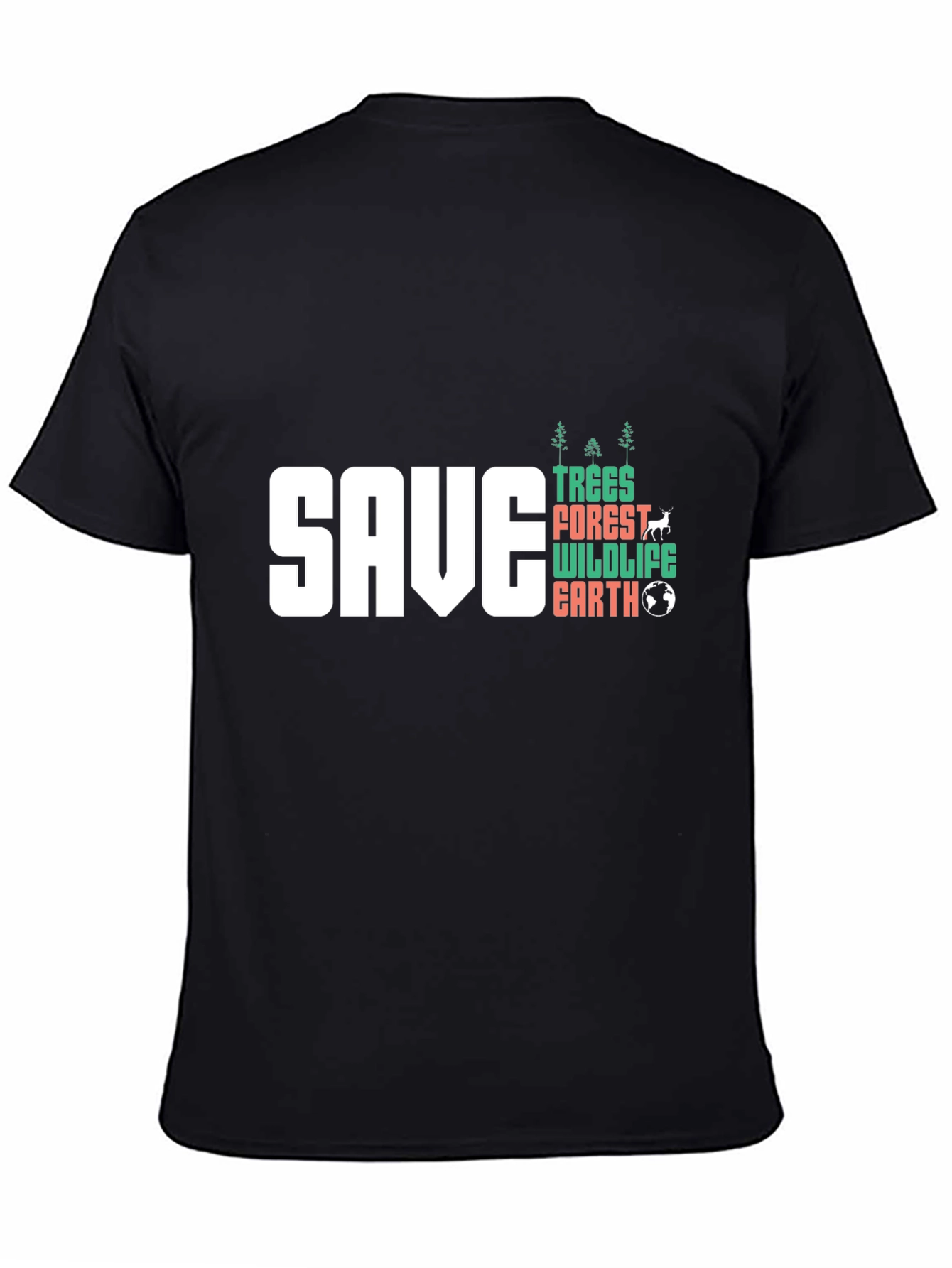 Save Trees Wildlife Earth Graphic T-Shirt