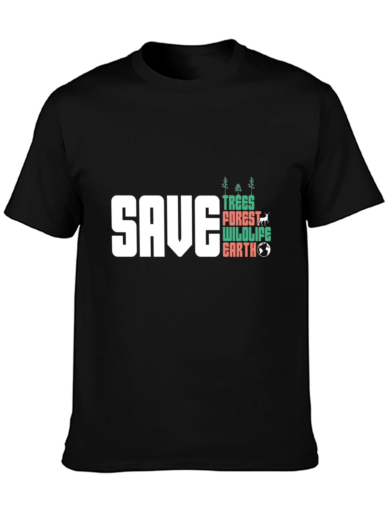 Save Trees Wildlife Earth Graphic T-Shirt
