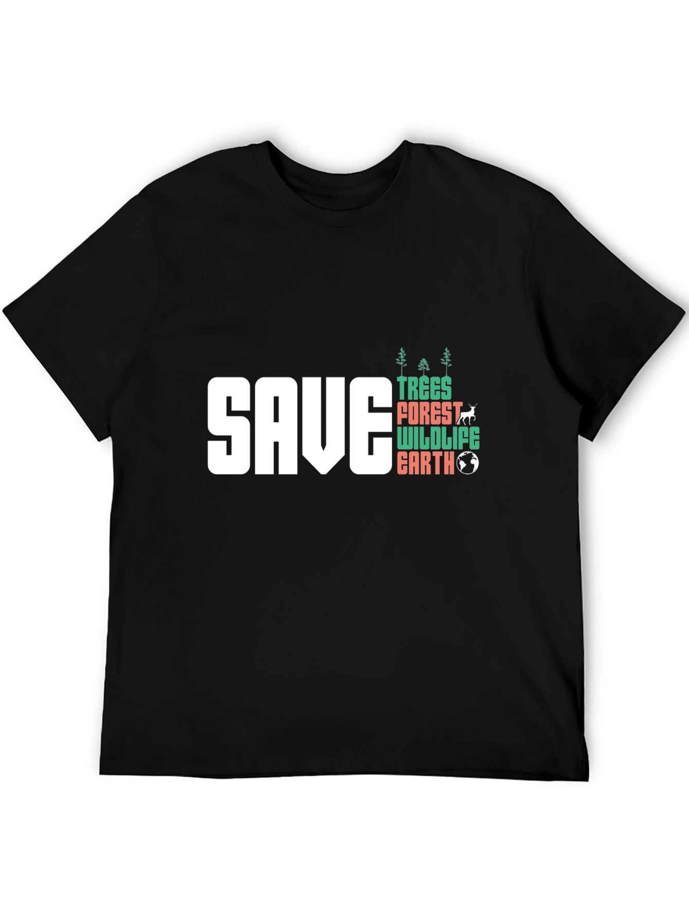 Save Trees Wildlife Earth Graphic T-Shirt