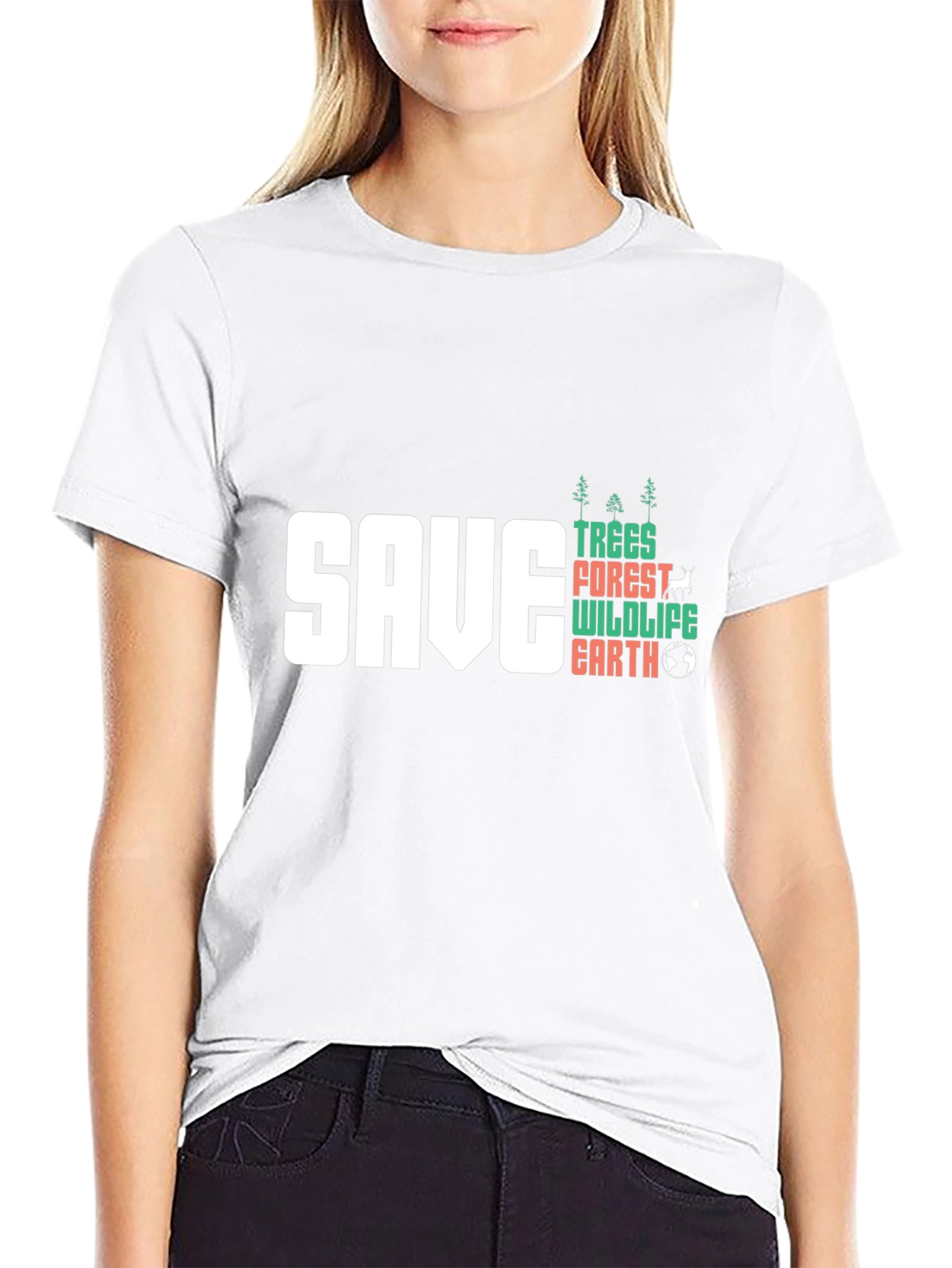 Save Trees Wildlife Earth Graphic T-Shirt