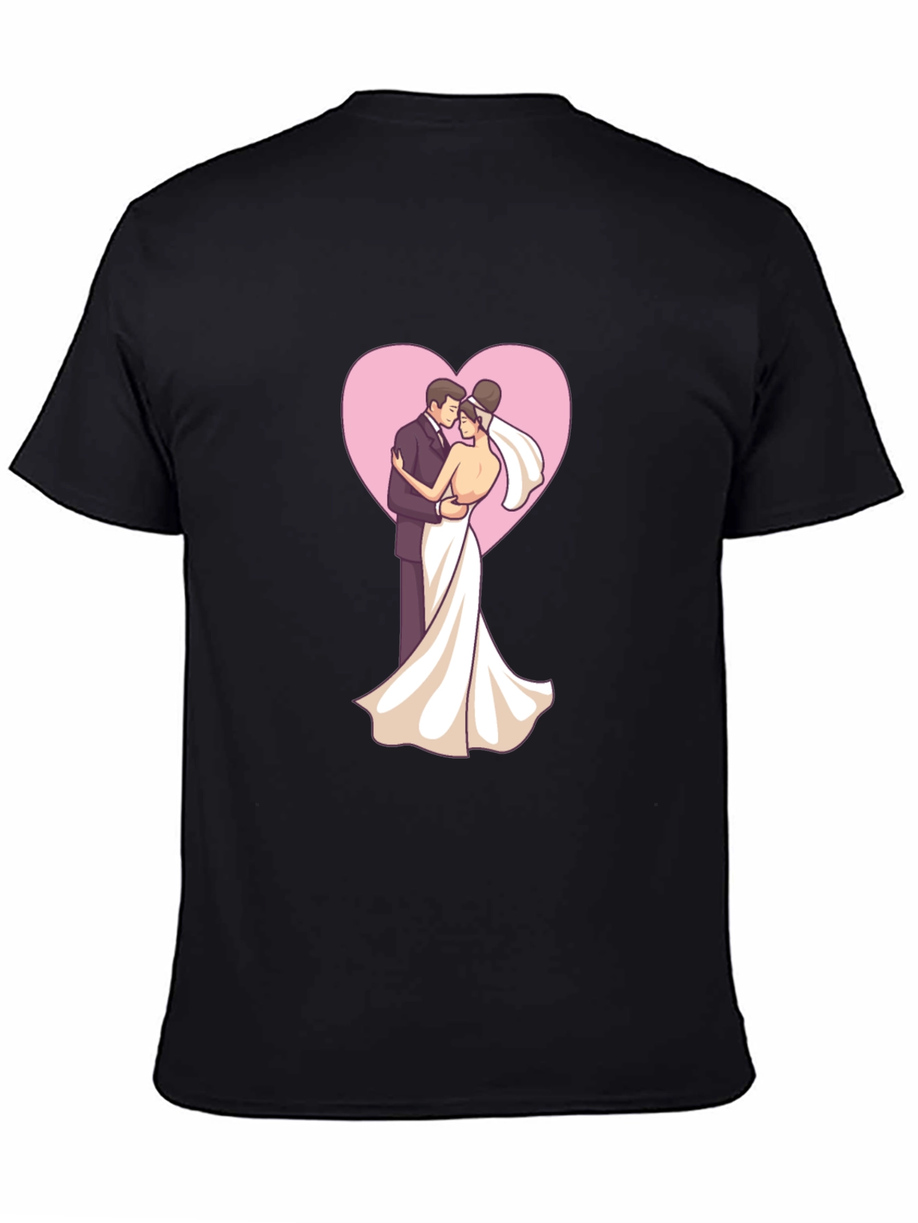 Bride & Groom Heart Tee - Black