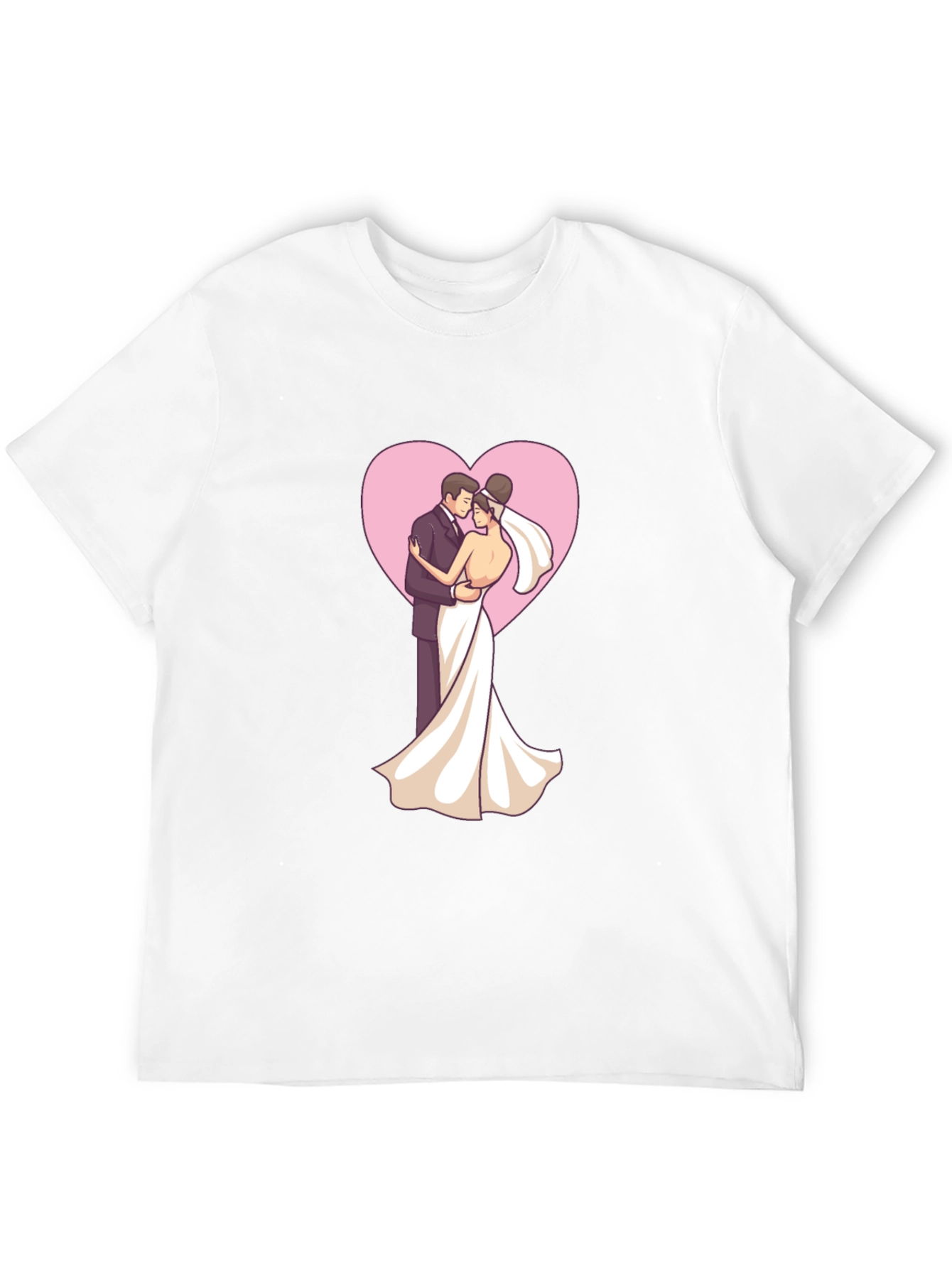 Bride & Groom Heart Tee - Black