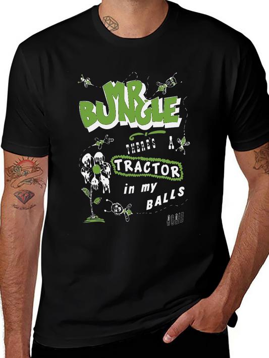 Mr. Bungle Tractor T-Shirt - Graphic Print Black Tee