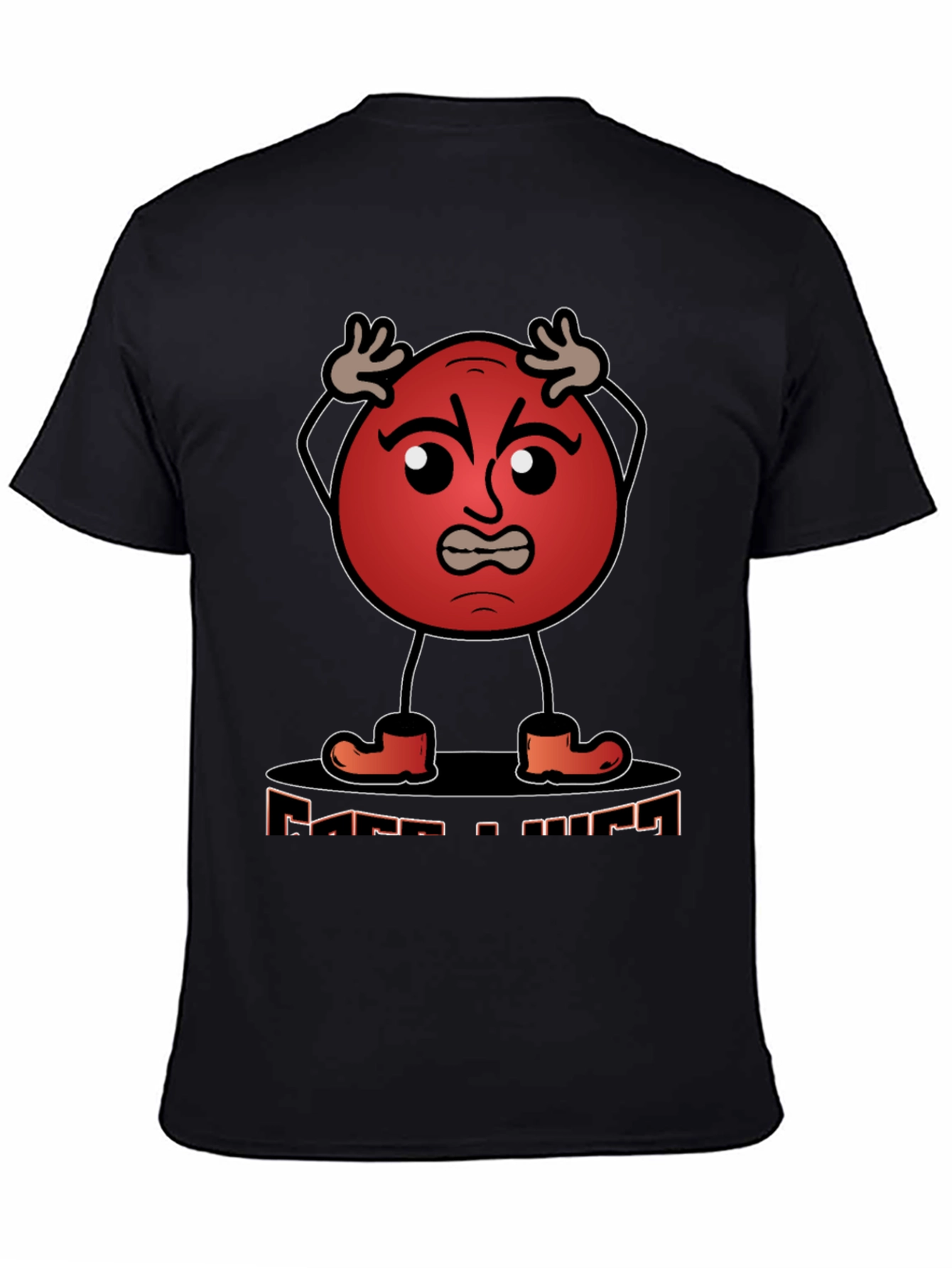 Angry Red Ball Cartoon Graphic T-Shirt