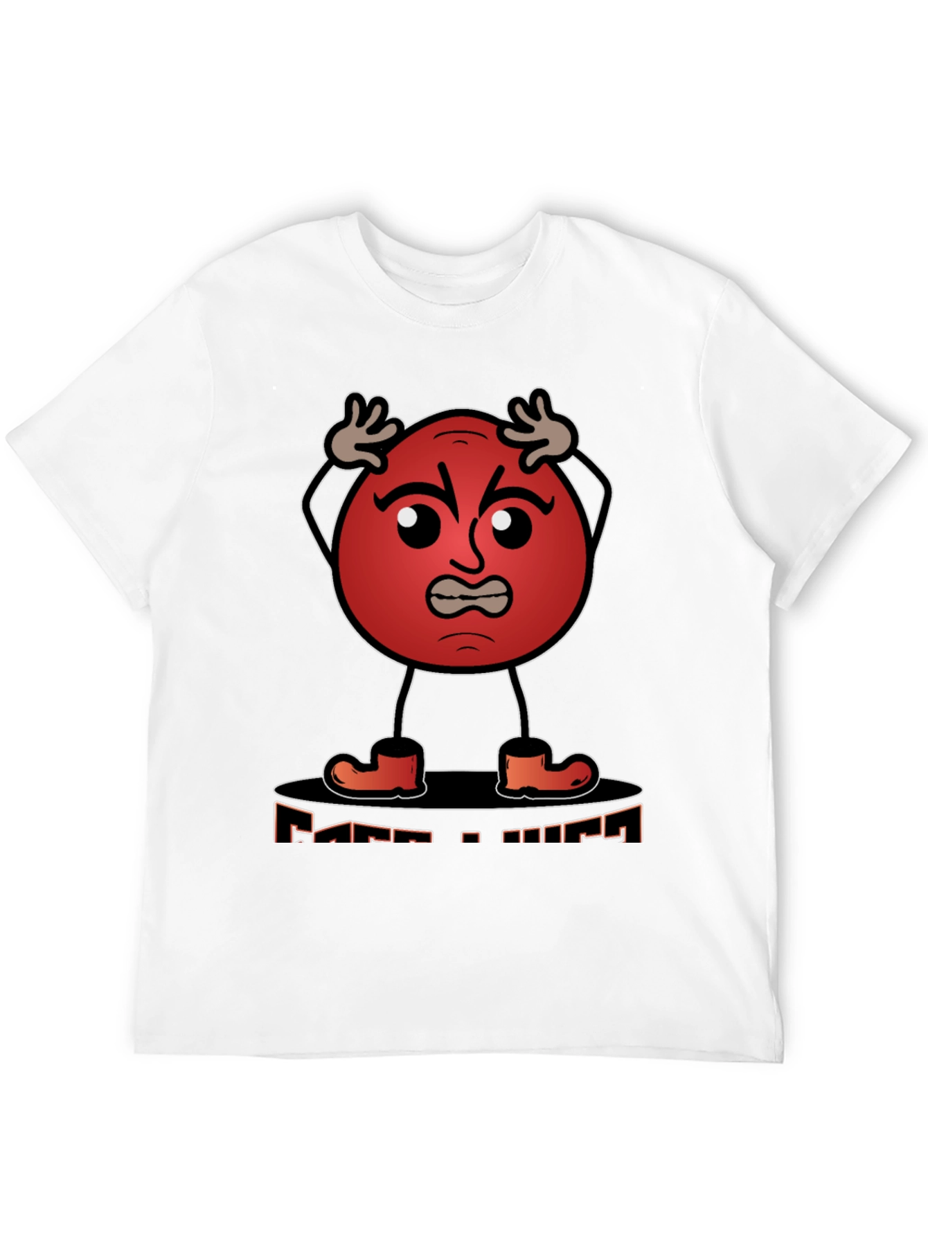 Angry Red Ball Cartoon Graphic T-Shirt