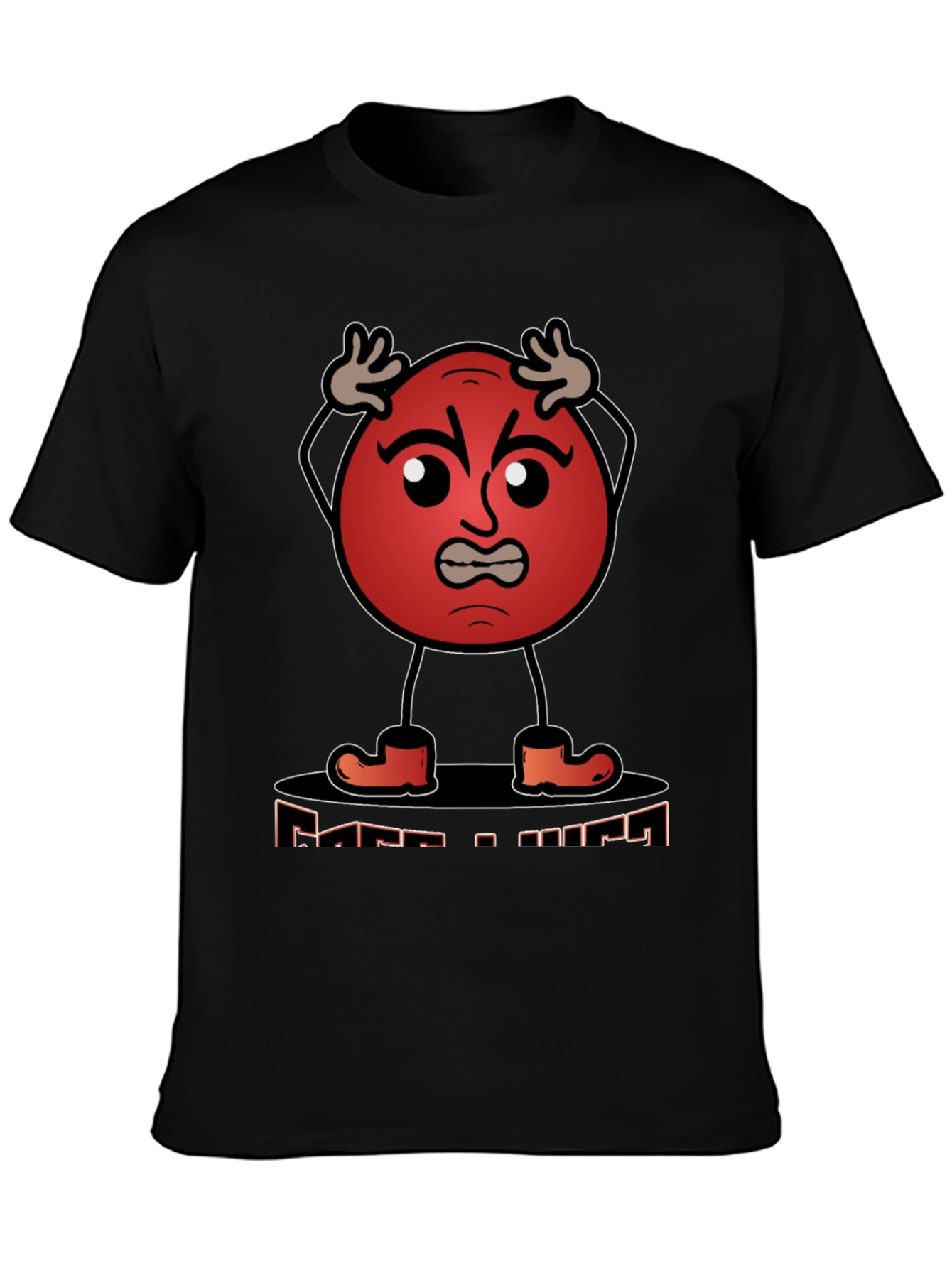 Angry Red Ball Cartoon Graphic T-Shirt