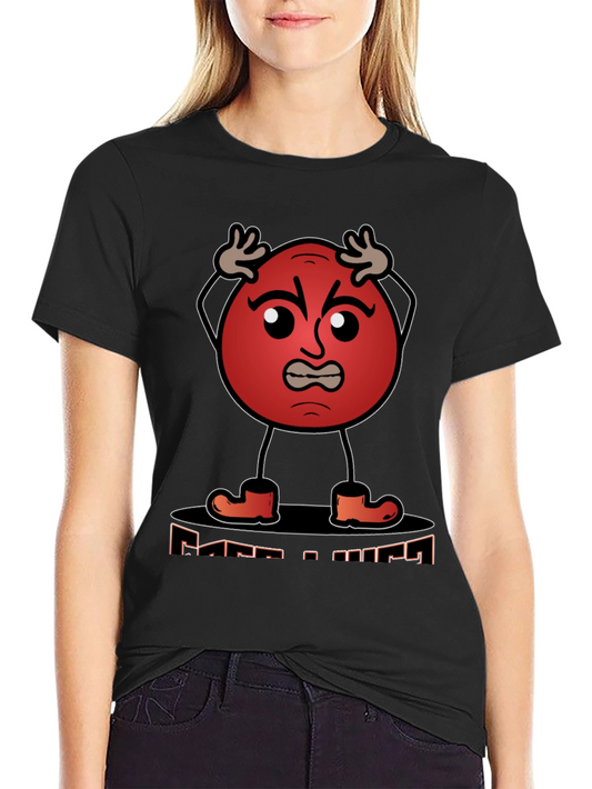 Angry Red Ball Cartoon Graphic T-Shirt