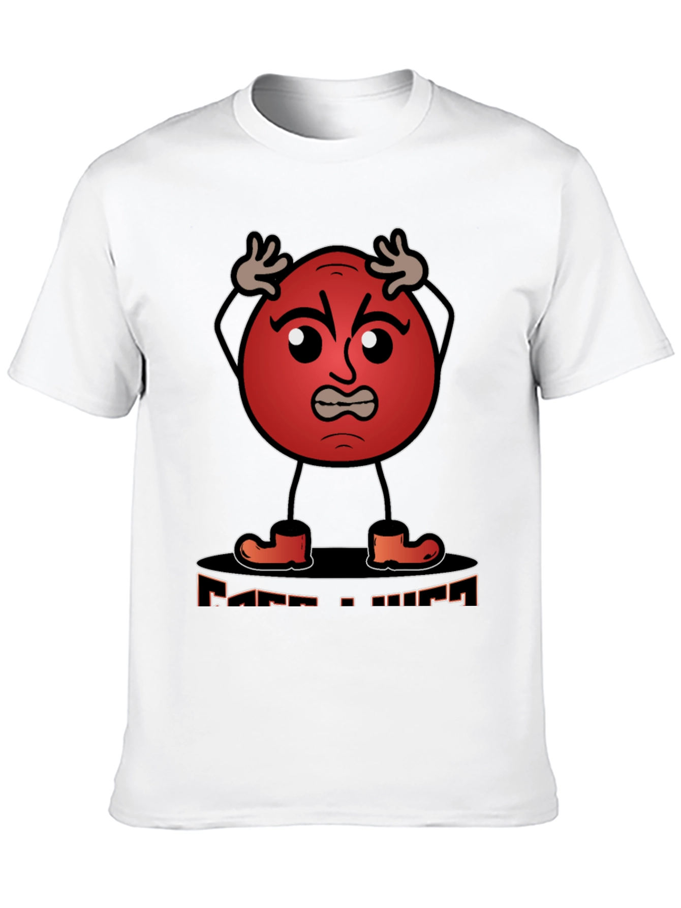Angry Red Ball Cartoon Graphic T-Shirt