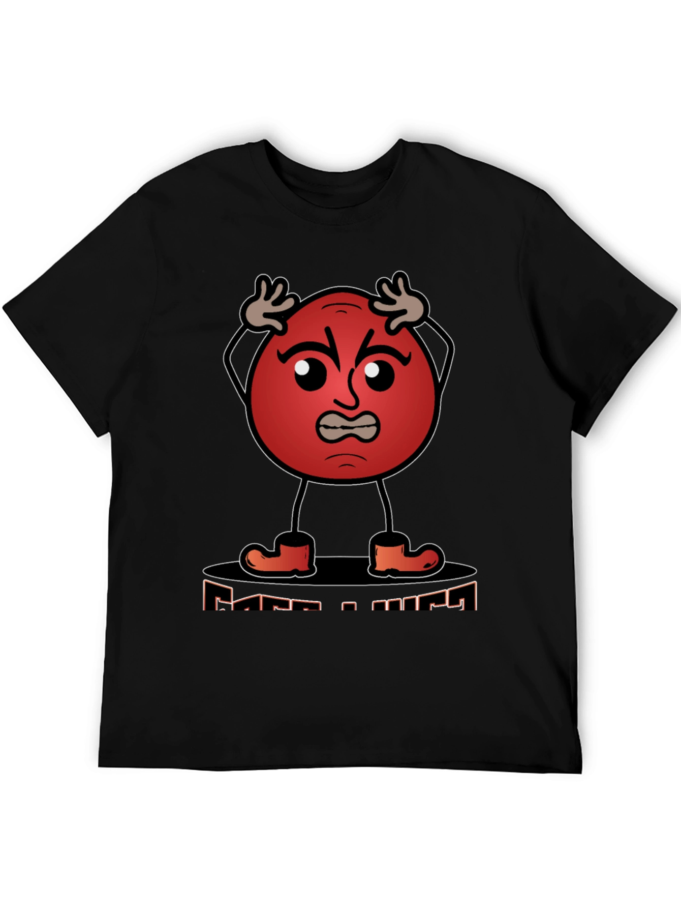 Angry Red Ball Cartoon Graphic T-Shirt