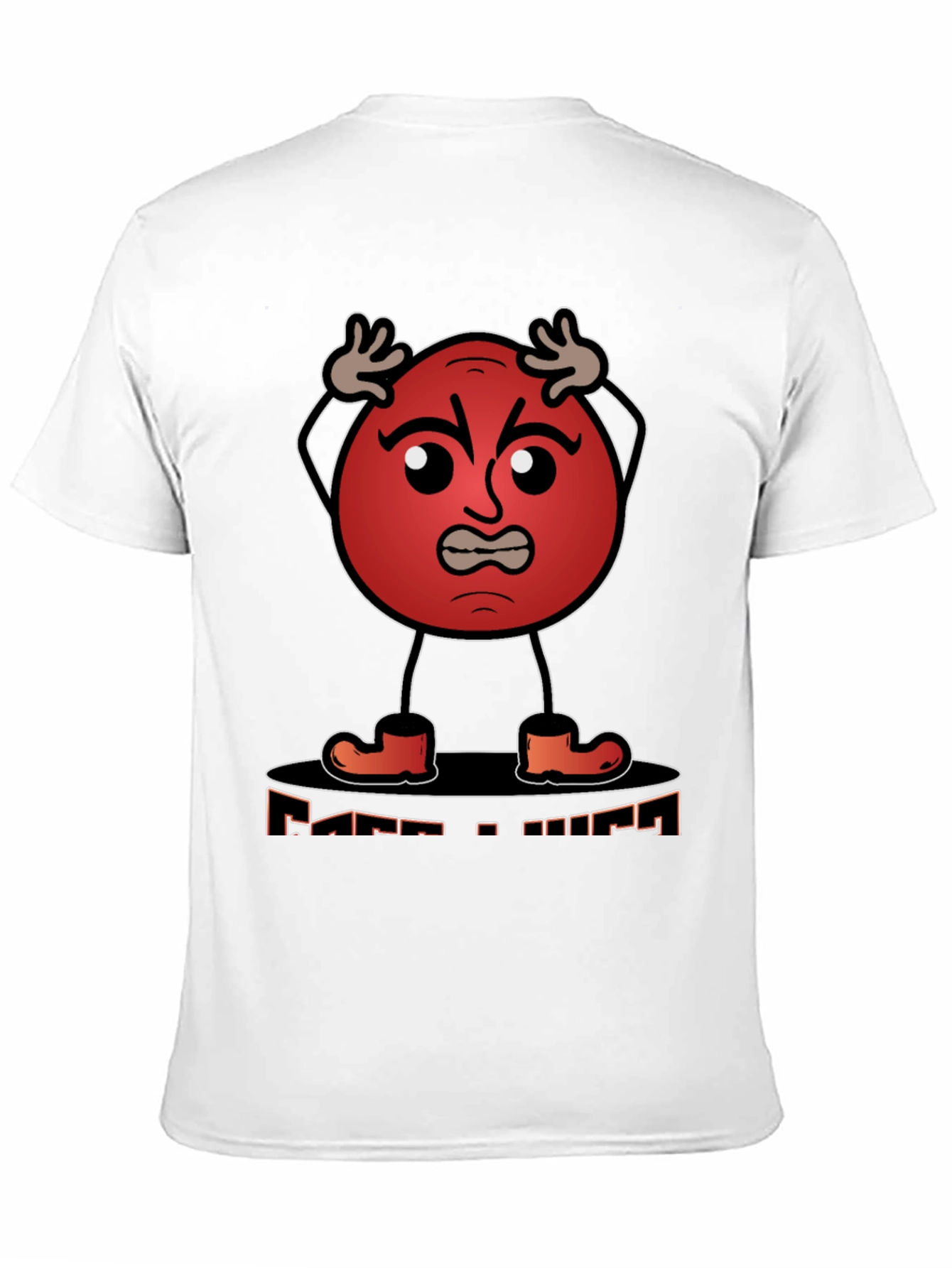 Angry Red Ball Cartoon Graphic T-Shirt