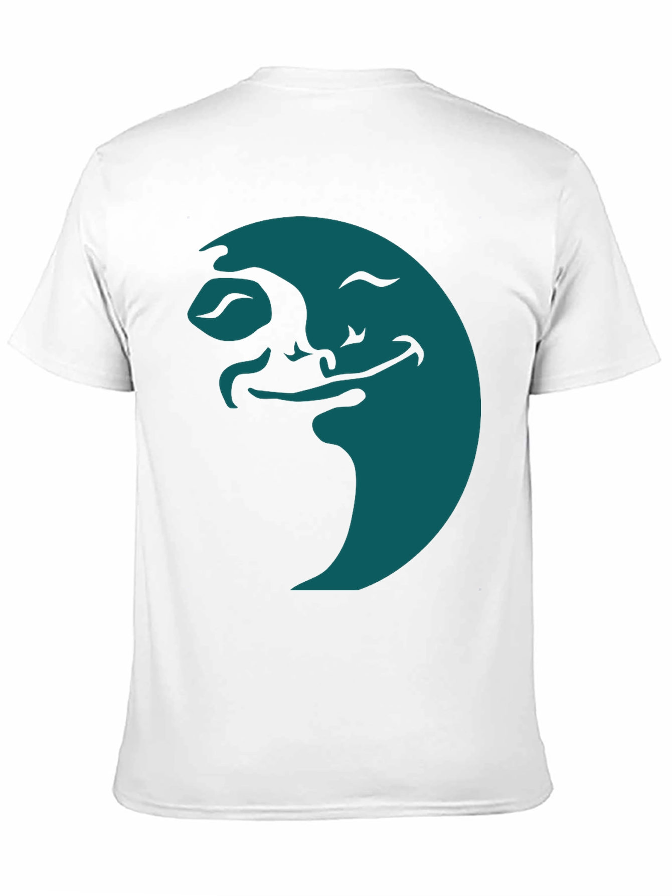 Smiling Moon Graphic Tee - Soft Black Cotton