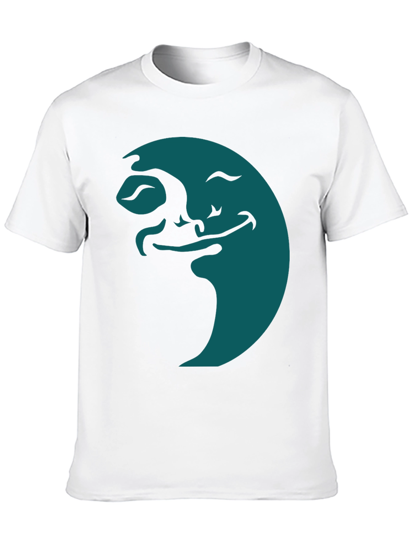 Smiling Moon Graphic Tee - Soft Black Cotton