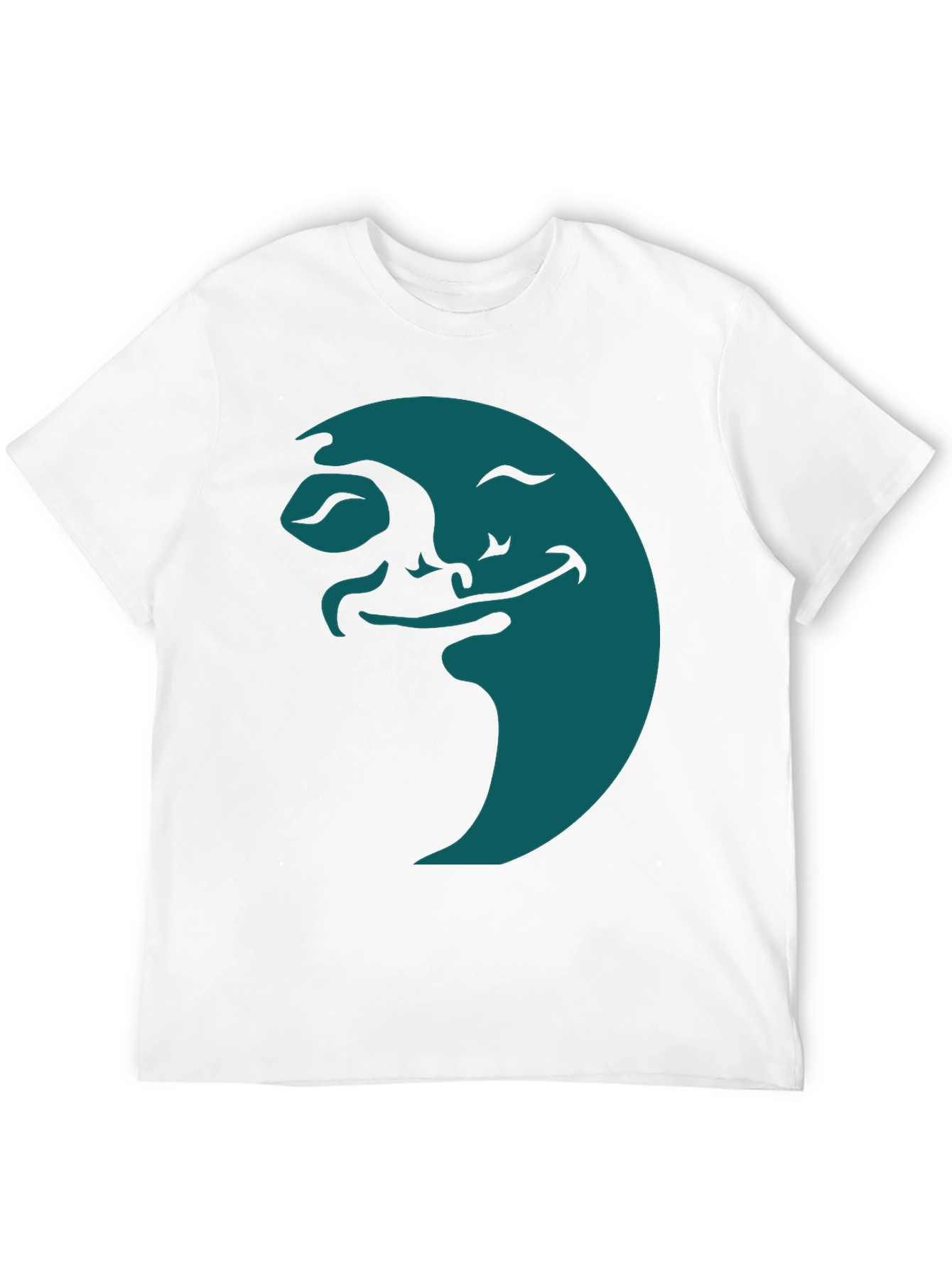Smiling Moon Graphic Tee - Soft Black Cotton