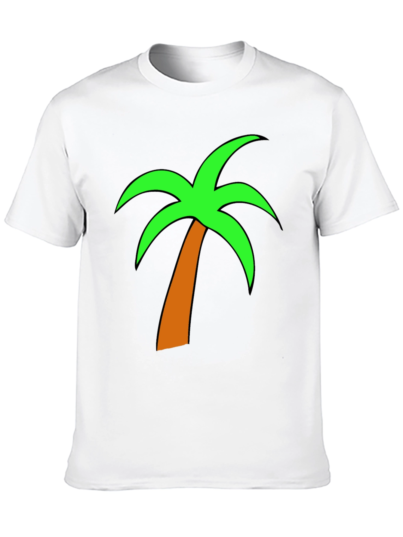 Tropical Palm Tree Graphic Tee - Casual Black T-Shirt