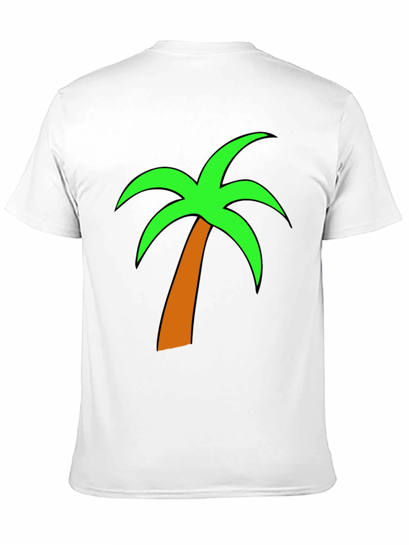 Tropical Palm Tree Graphic Tee - Casual Black T-Shirt