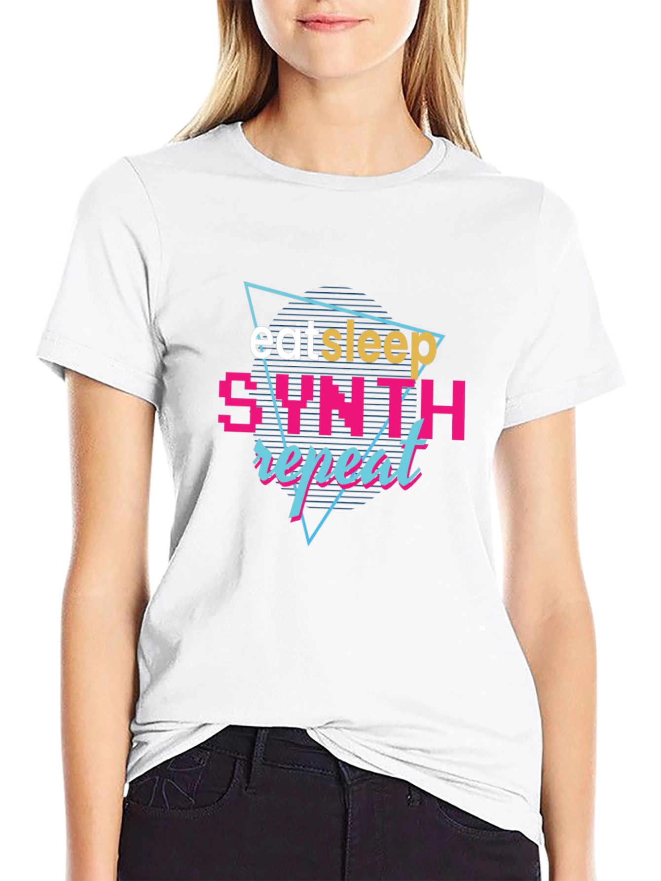 Eat Sleep Synth Repeat Black Graphic Tee