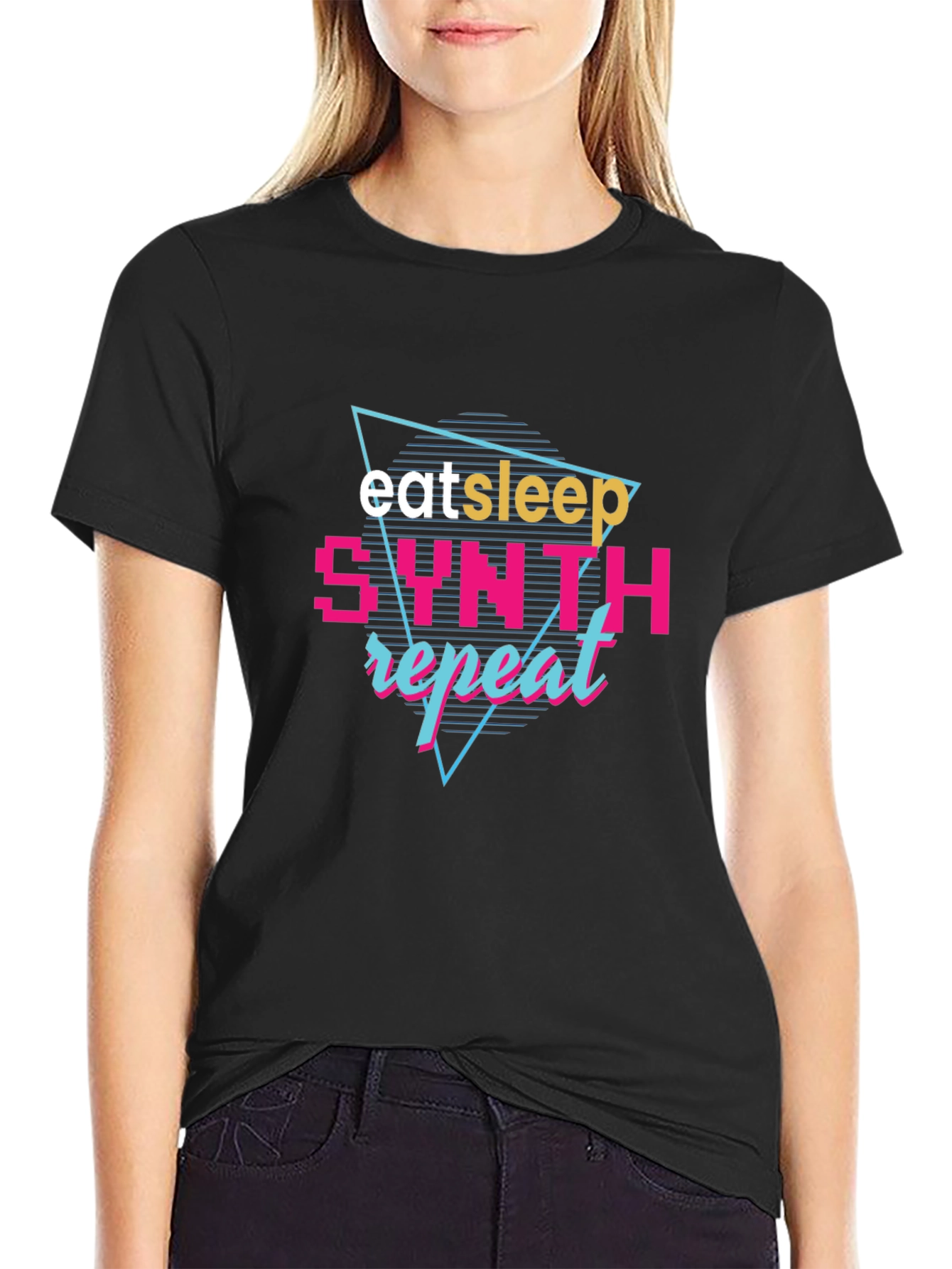 Eat Sleep Synth Repeat Black Graphic Tee
