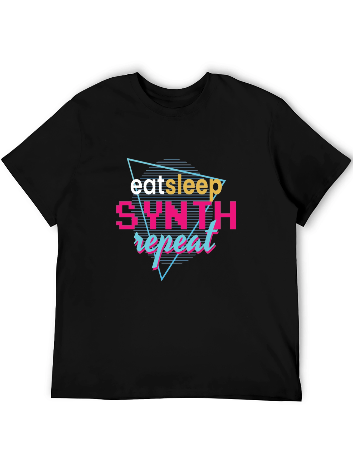 Eat Sleep Synth Repeat Black Graphic Tee