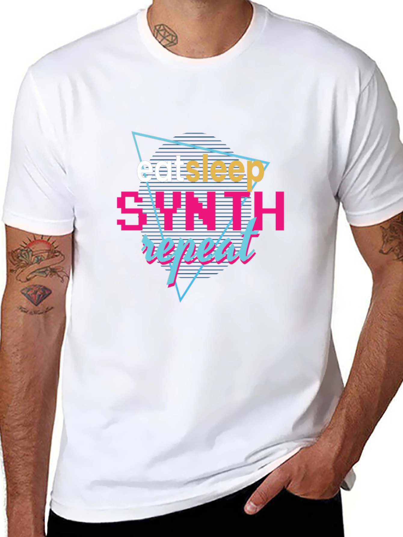 Eat Sleep Synth Repeat Black Graphic Tee