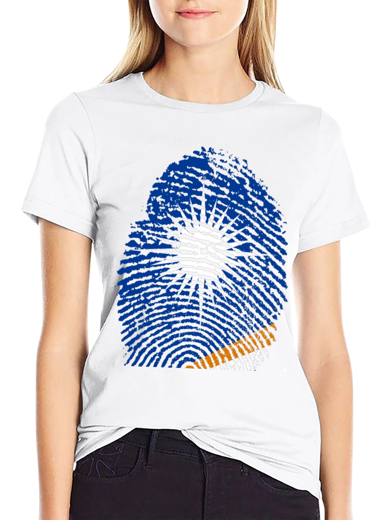 Marshall Islands Flag Fingerprint T-Shirt