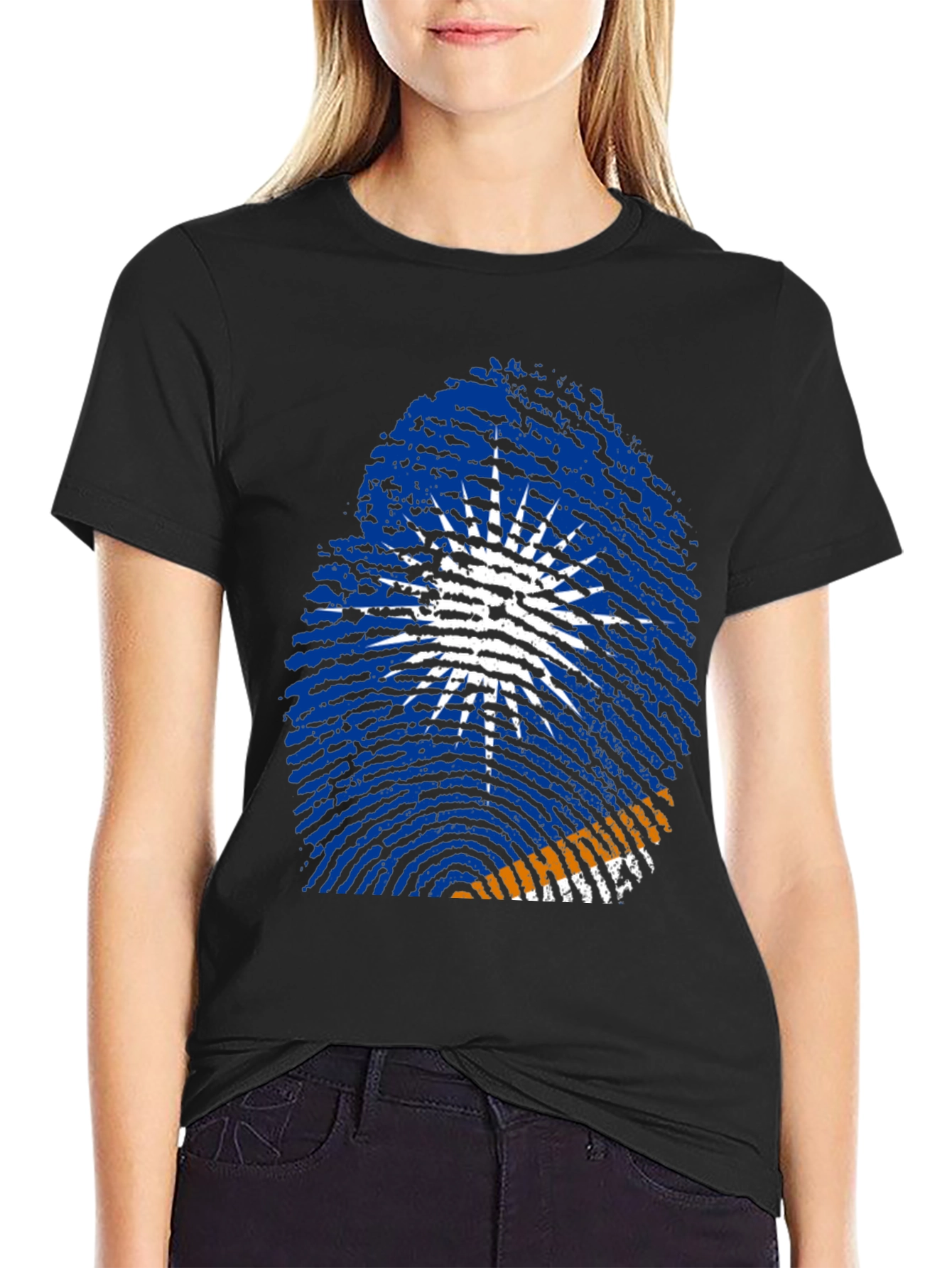 Marshall Islands Flag Fingerprint T-Shirt