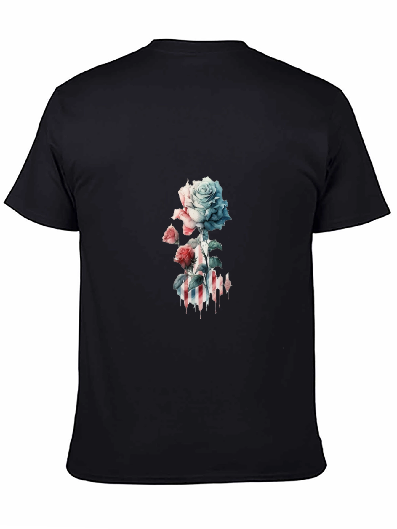Rose Graphic Black Tee - Stylish and Unique