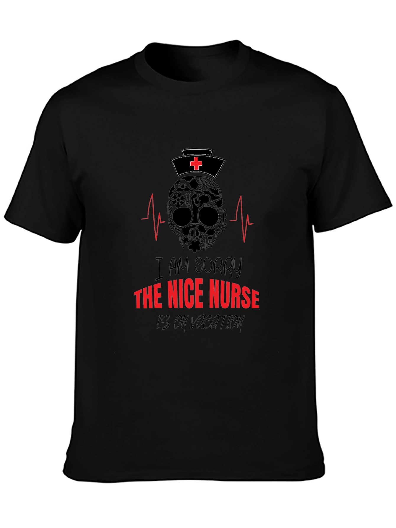 Nice Nurse on Vacation T-Shirt: Skull Graphic