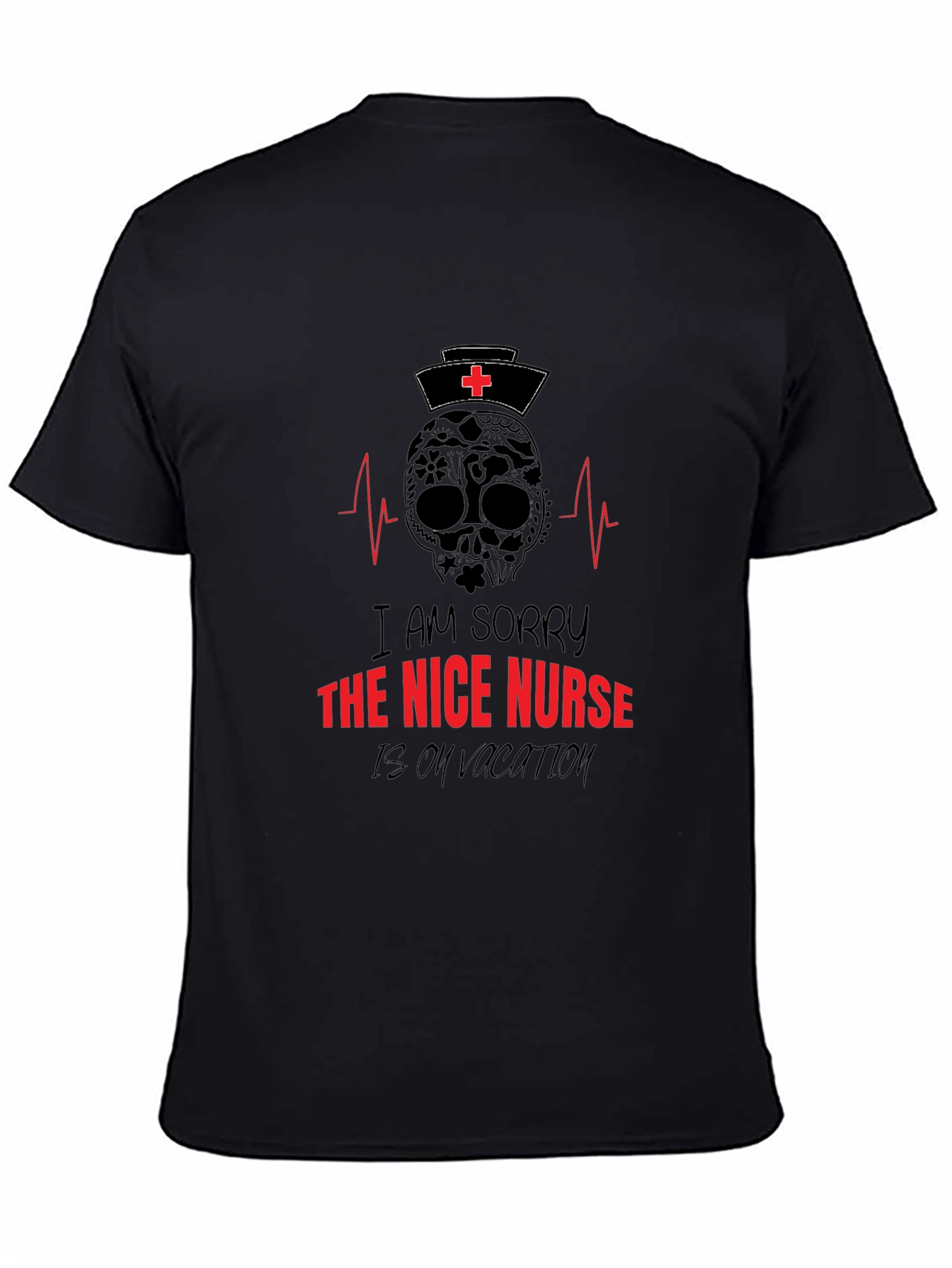 Nice Nurse on Vacation T-Shirt: Skull Graphic