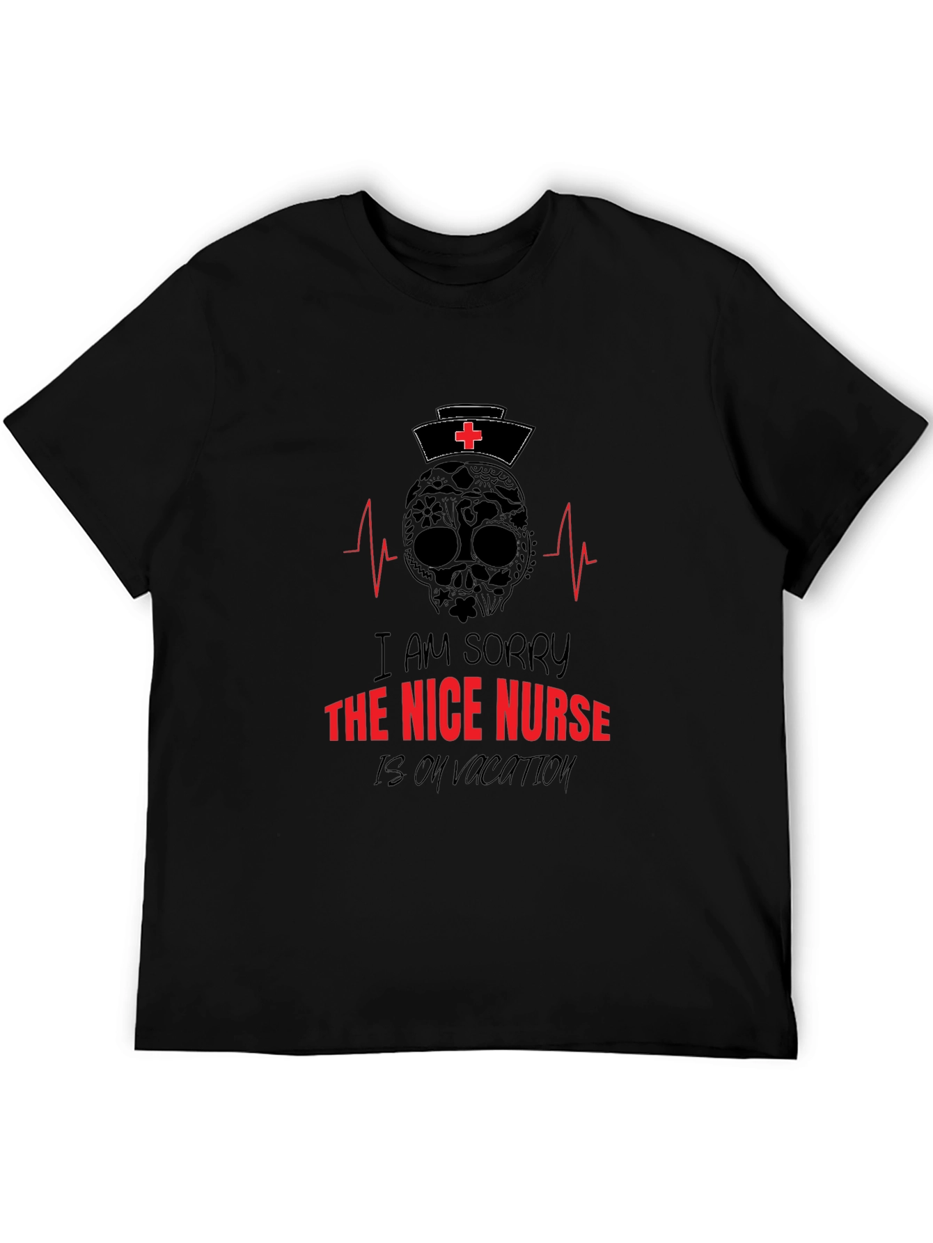Nice Nurse on Vacation T-Shirt: Skull Graphic