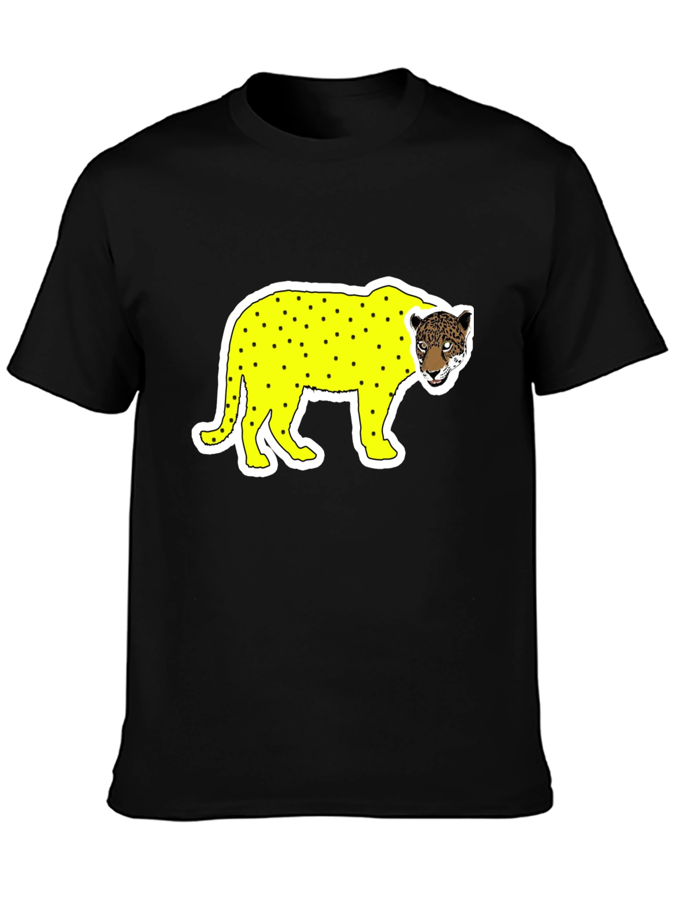 Novelty Graphic Tee - Yellow Leopard