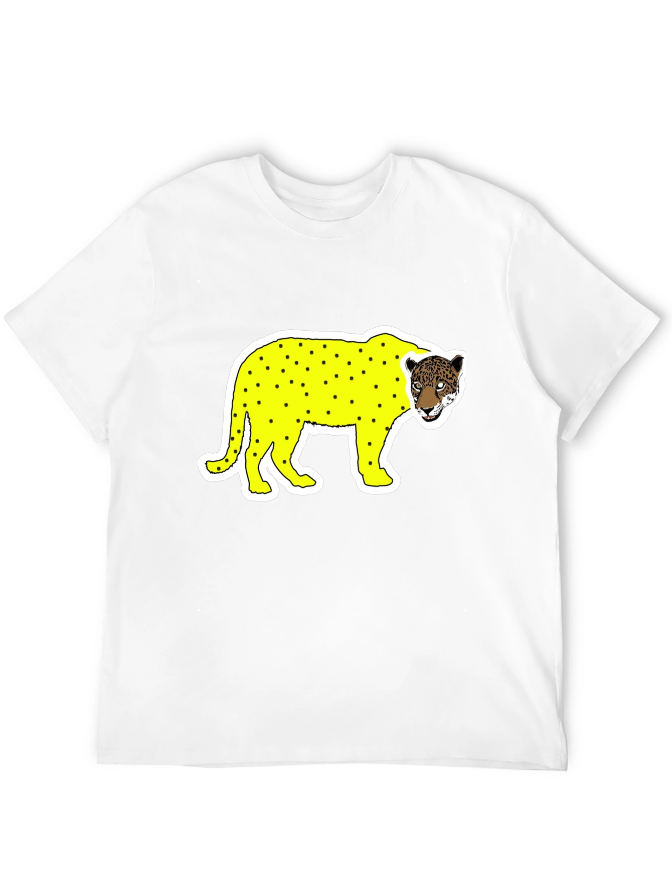 Novelty Graphic Tee - Yellow Leopard