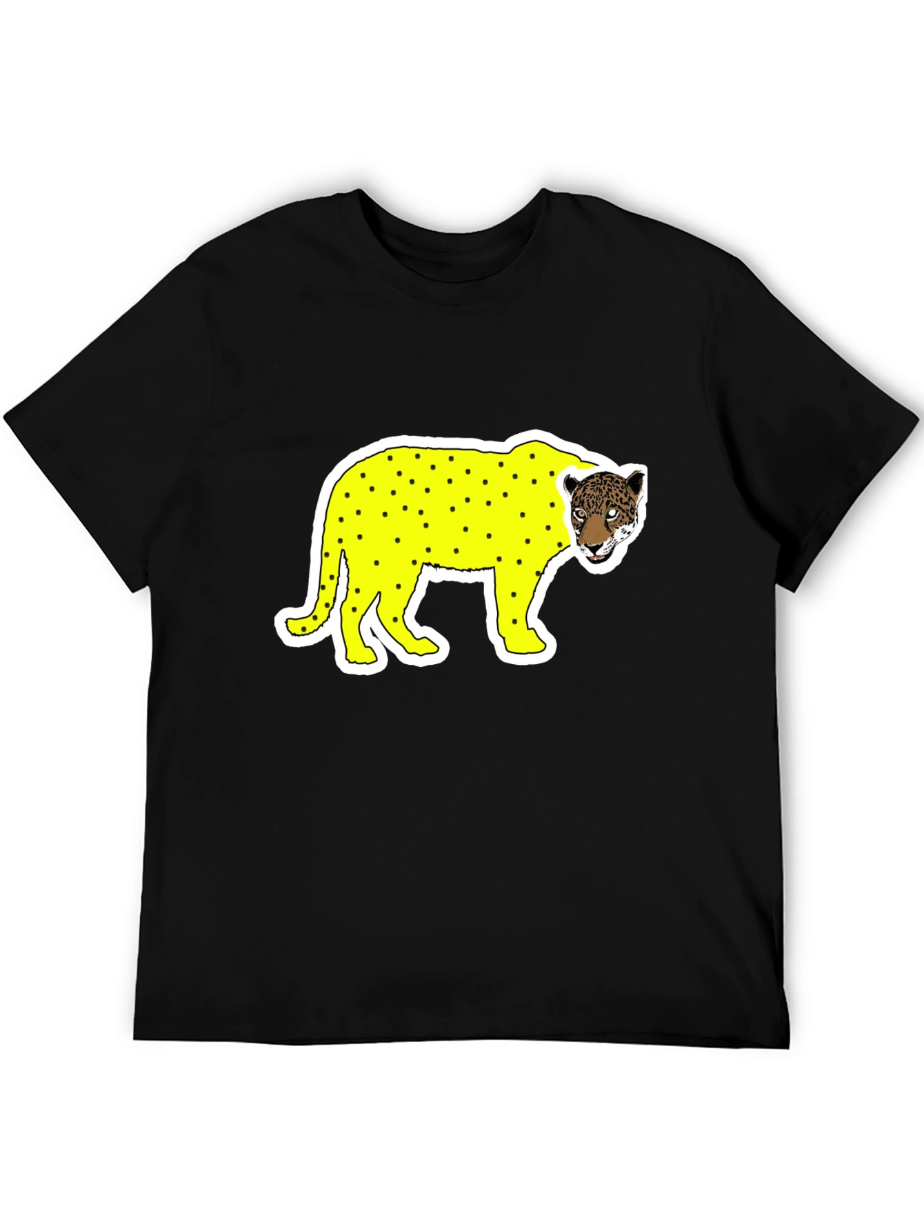 Novelty Graphic Tee - Yellow Leopard