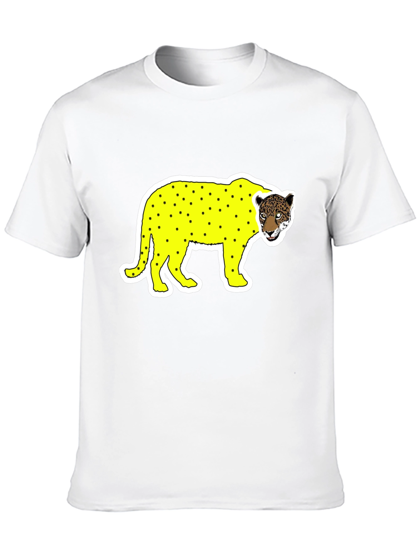 Novelty Graphic Tee - Yellow Leopard