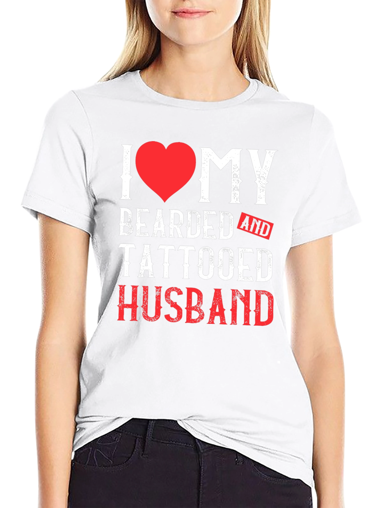 I Heart My Bearded and Tattooed Husband T-Shirt
