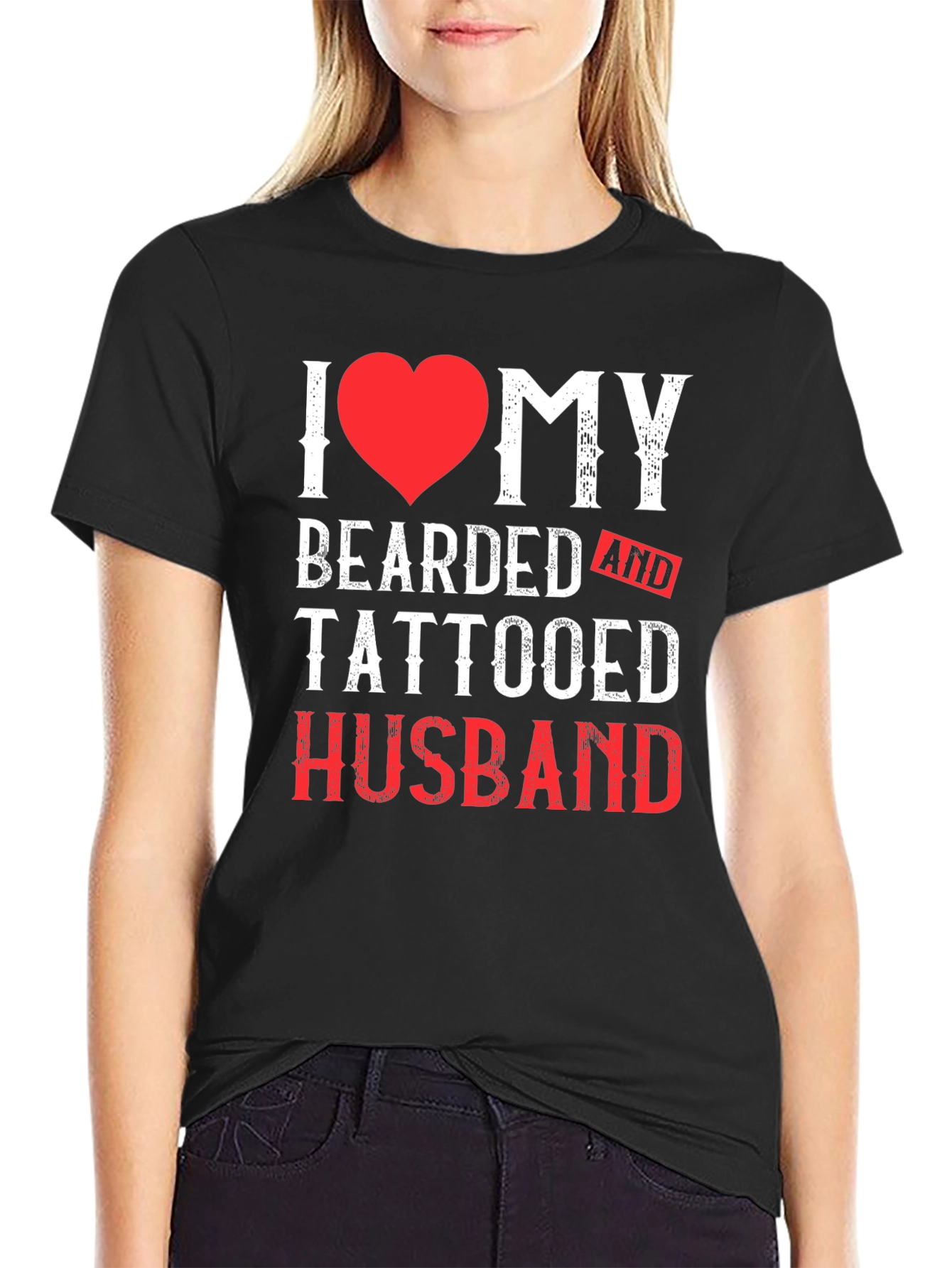 I Heart My Bearded and Tattooed Husband T-Shirt