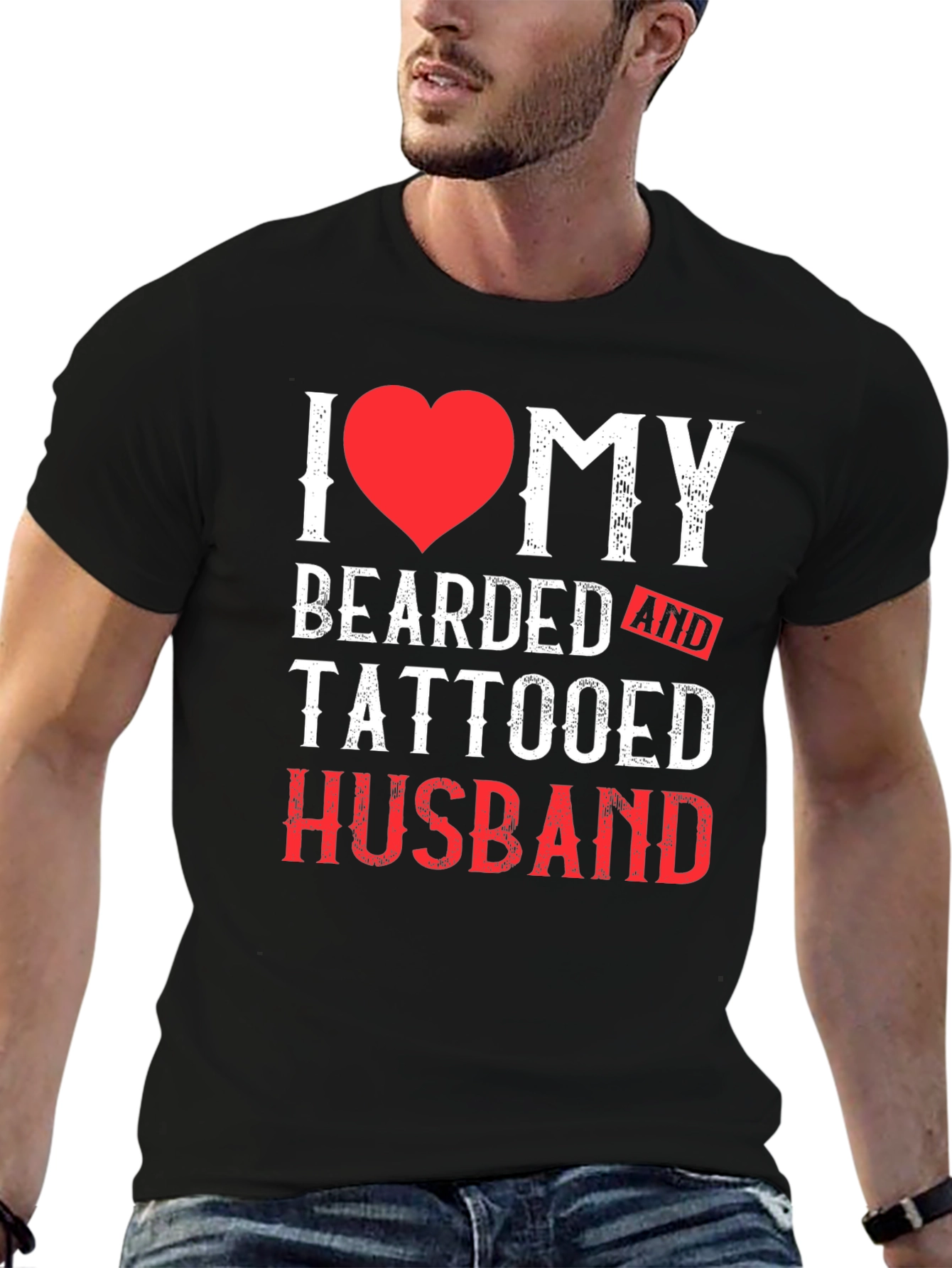 I Heart My Bearded and Tattooed Husband T-Shirt