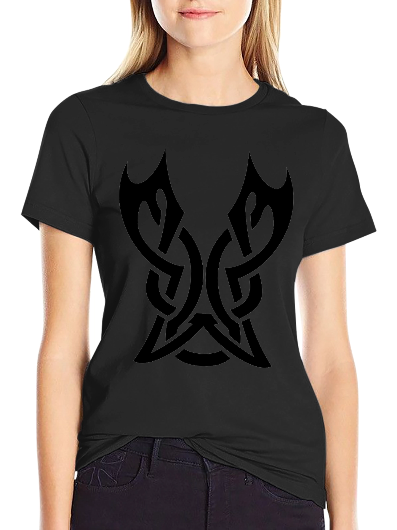 Mens Black Tribal Knot Graphic Tee