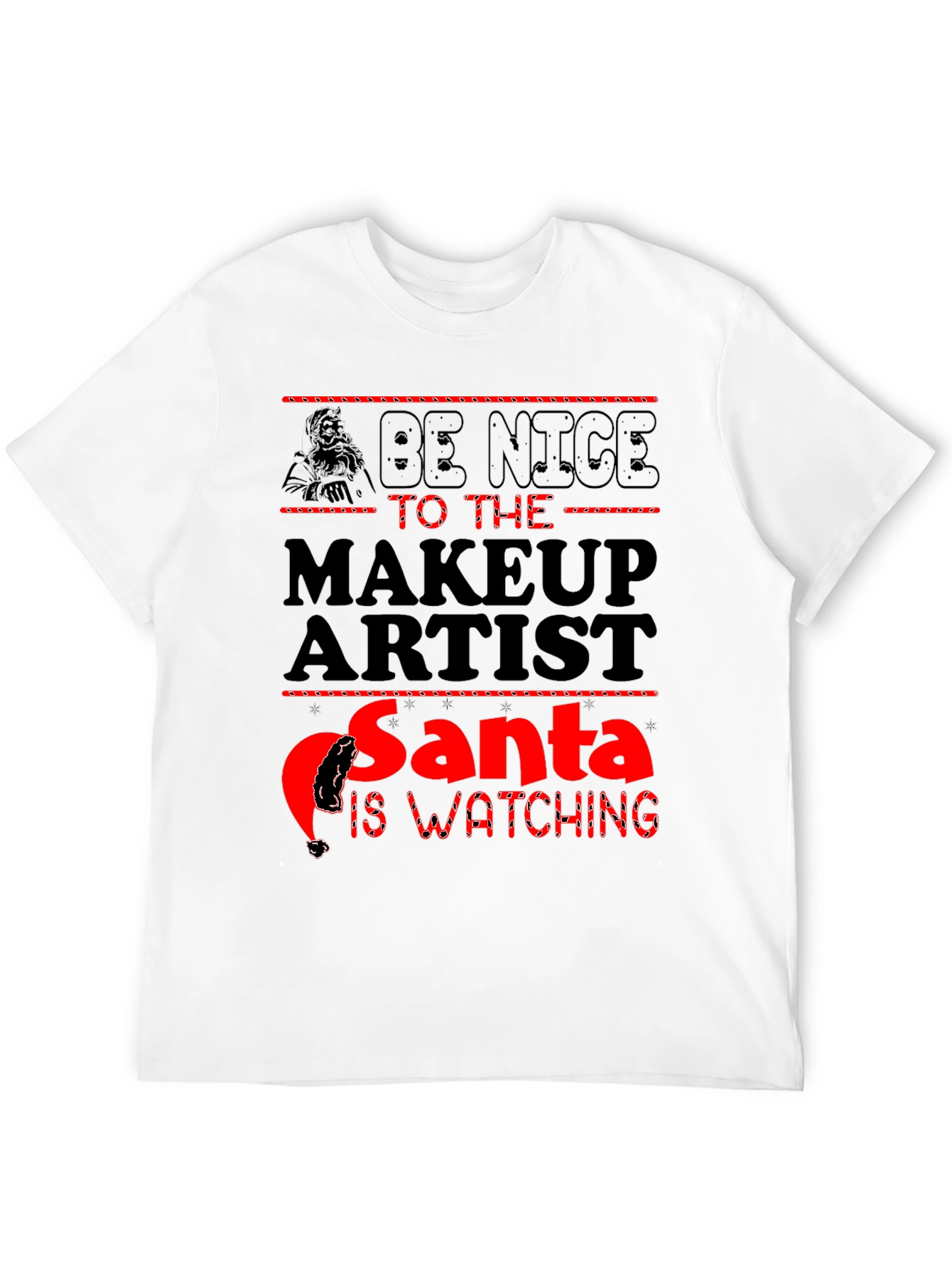 Makeup Artist Santa Watching T-Shirt