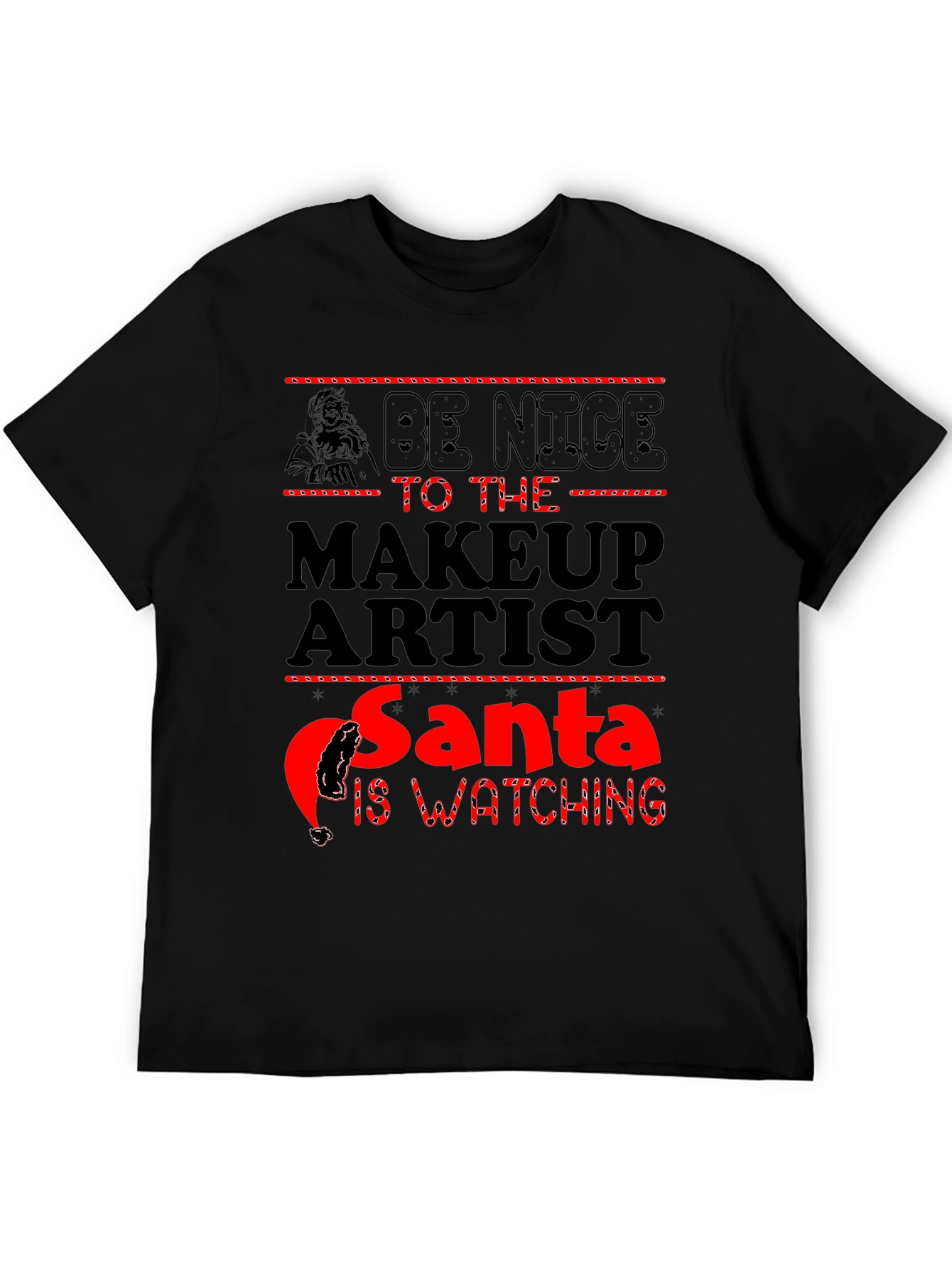 Makeup Artist Santa Watching T-Shirt