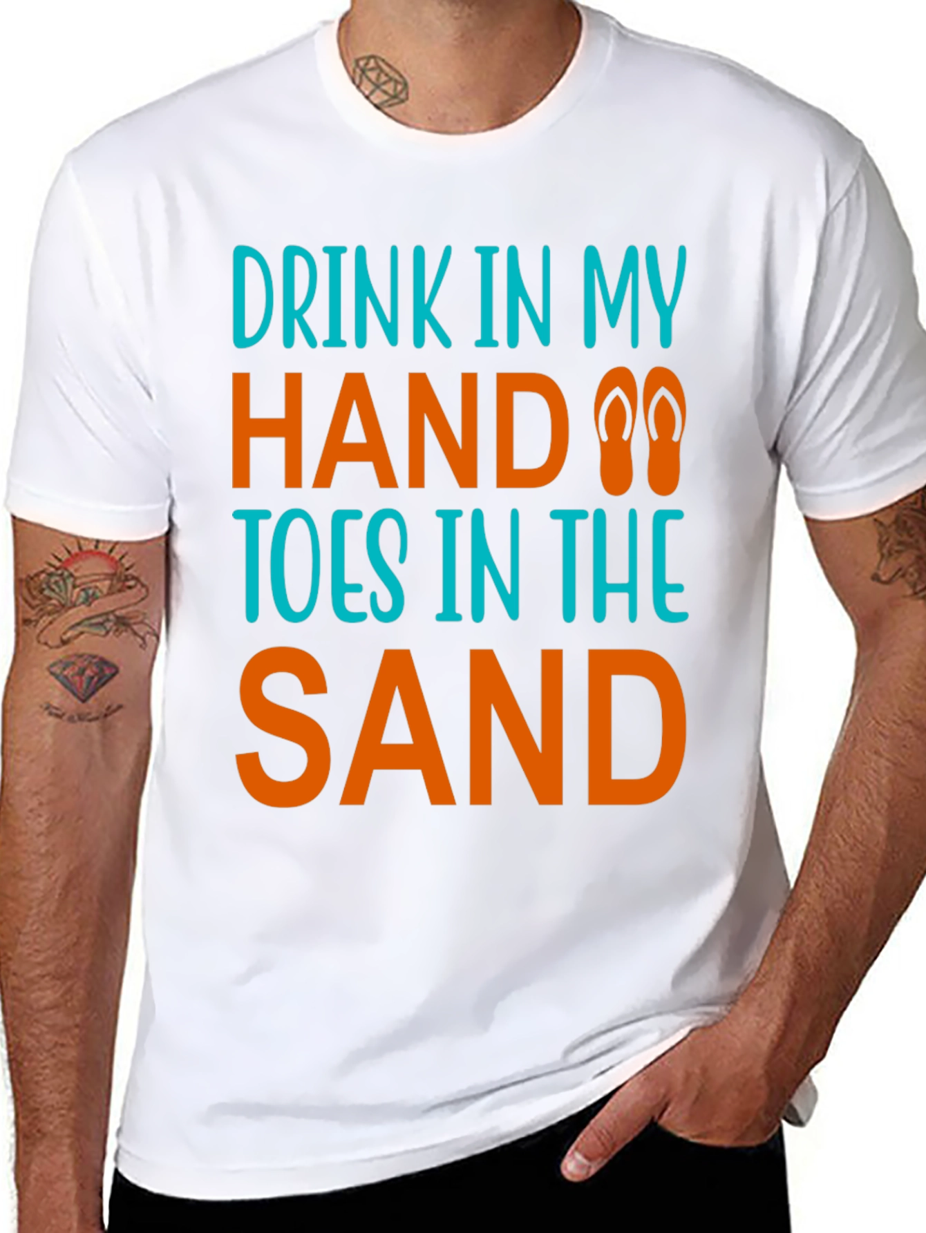Drink in Hand Toes in Sand Graphic Tee