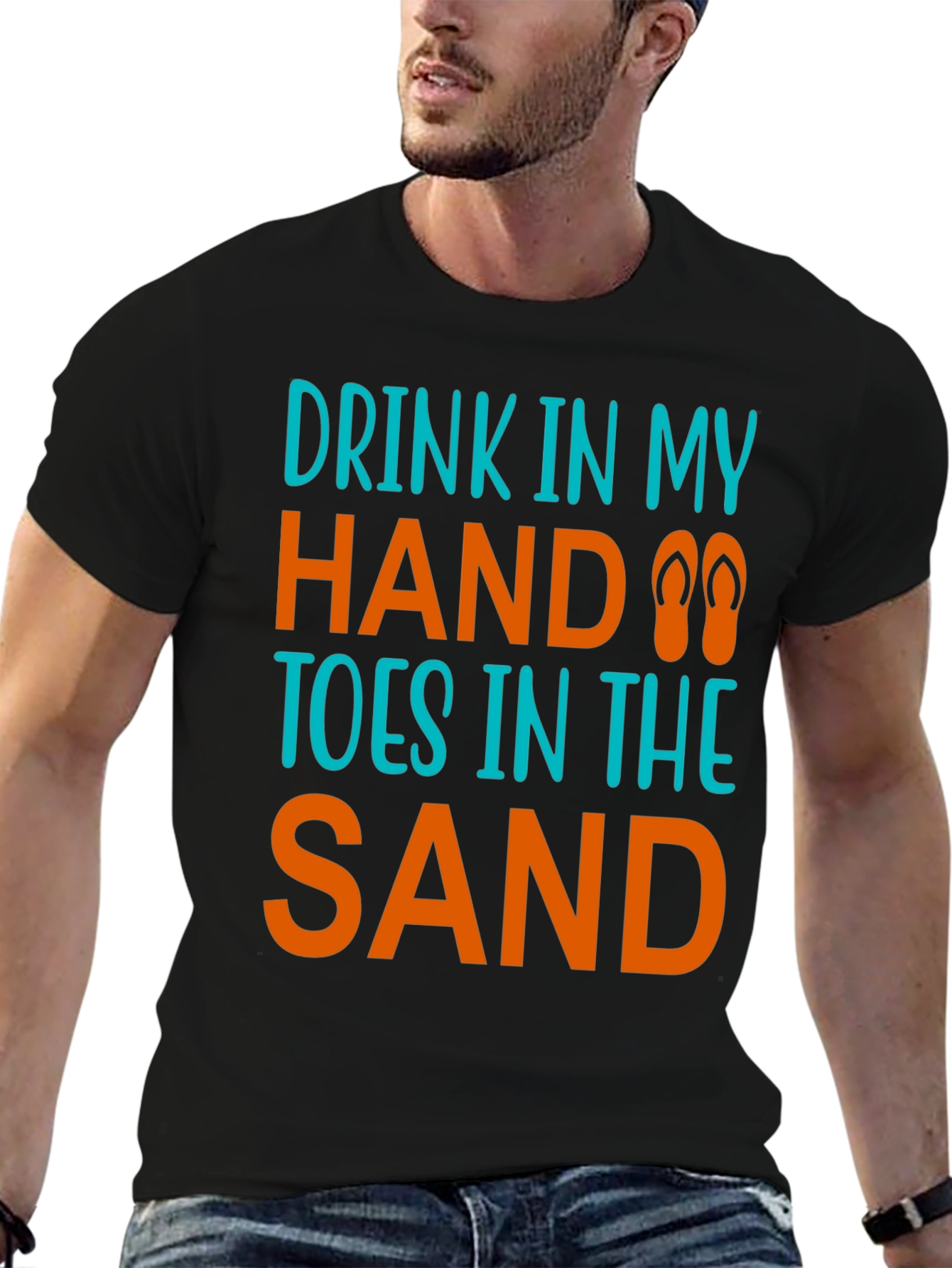 Drink in Hand Toes in Sand Graphic Tee