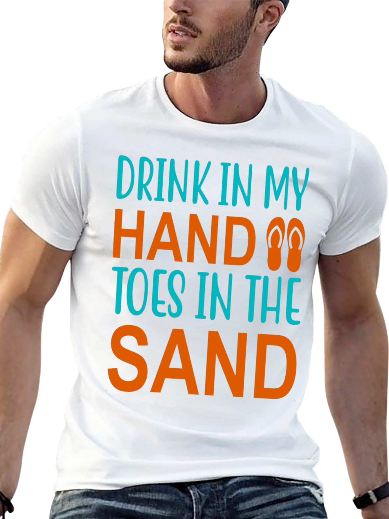 Drink in Hand Toes in Sand Graphic Tee