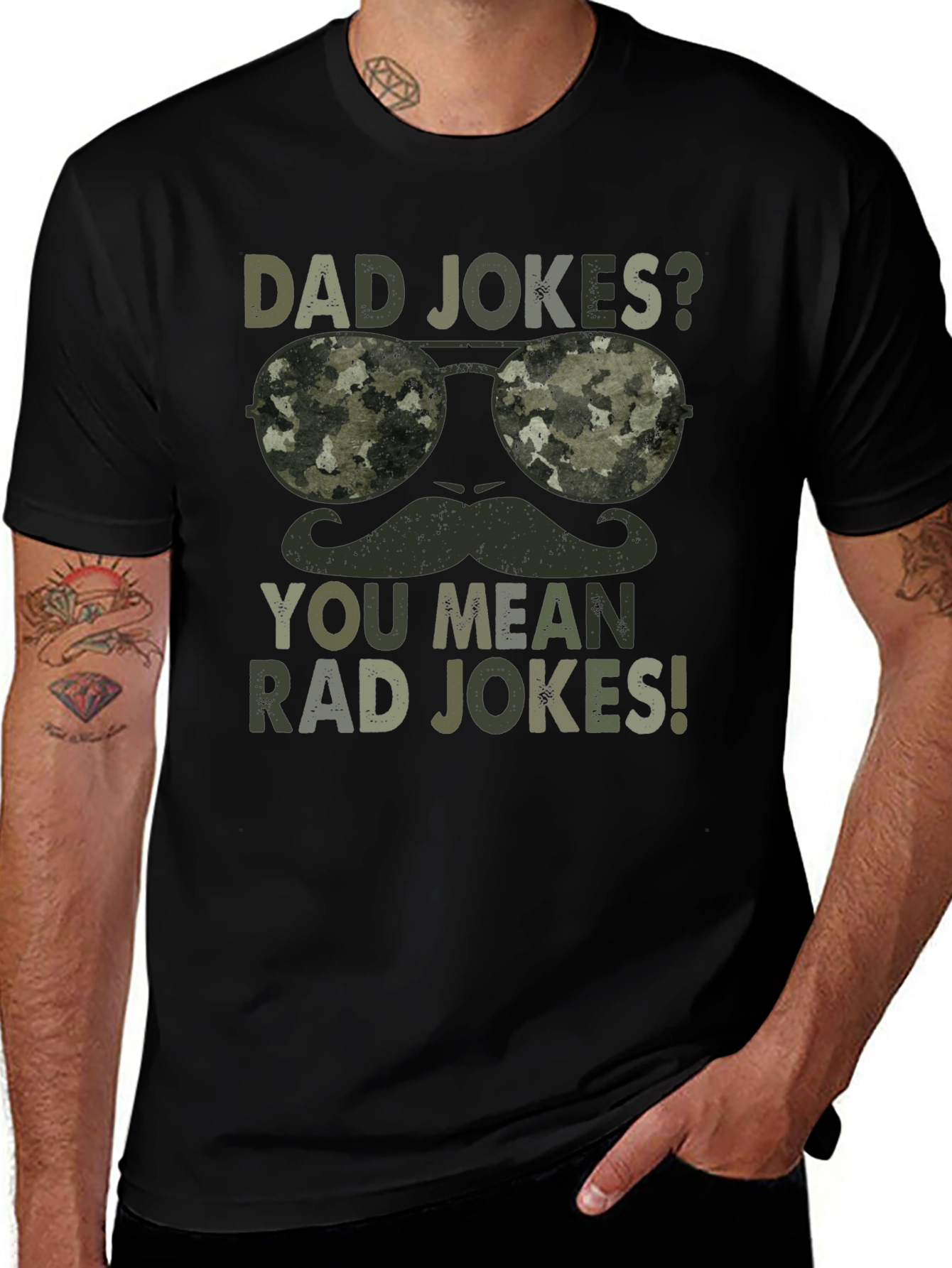 Dad Jokes? Rad Jokes! Camo Graphic T-Shirt